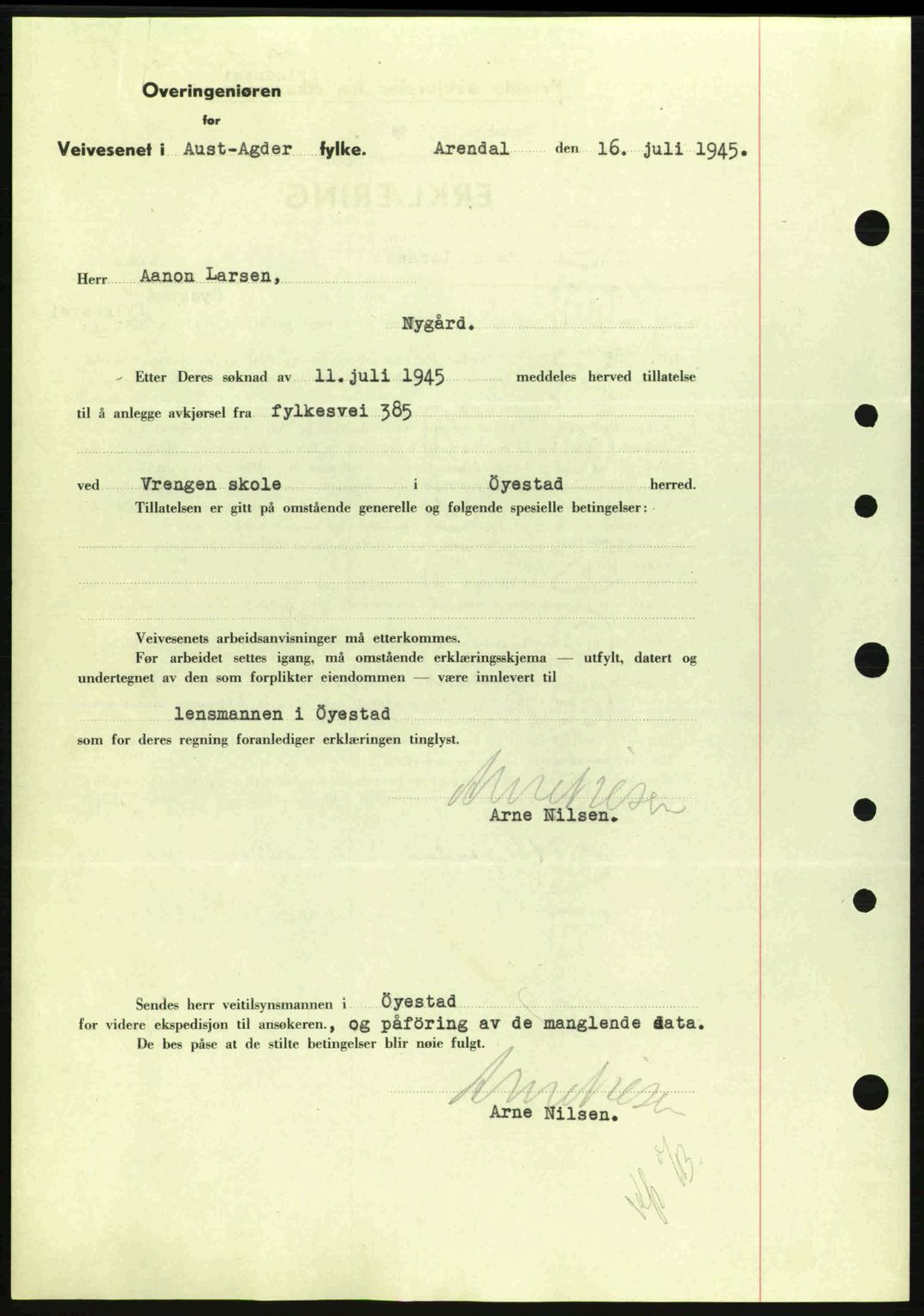 Nedenes sorenskriveri, AV/SAK-1221-0006/G/Gb/Gba/L0052: Mortgage book no. A6a, 1944-1945, Diary no: : 548/1945