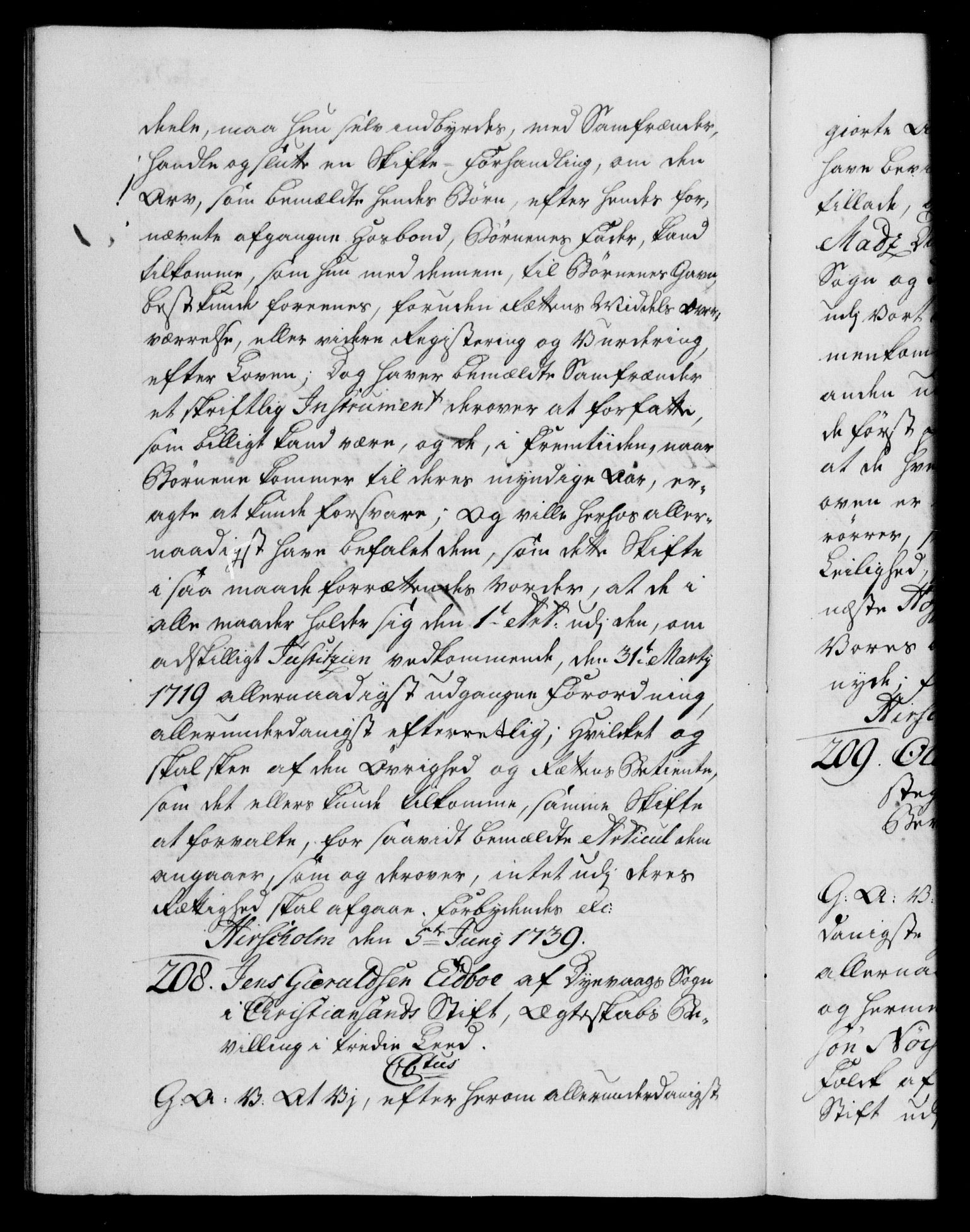 Danske Kanselli 1572-1799, AV/RA-EA-3023/F/Fc/Fca/Fcaa/L0031: Norske registre, 1739-1740, p. 137b