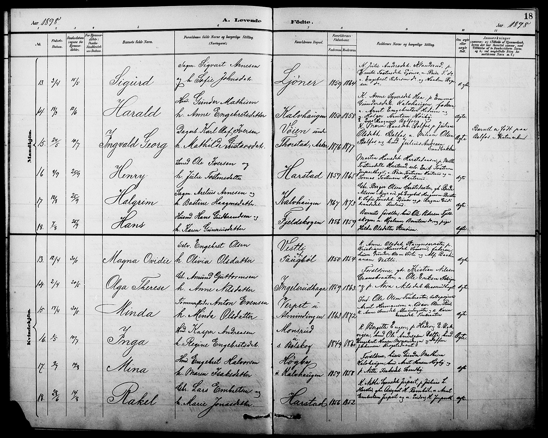 Eidskog prestekontor, AV/SAH-PREST-026/H/Ha/Hab/L0002: Parish register (copy) no. 2, 1895-1923, p. 18