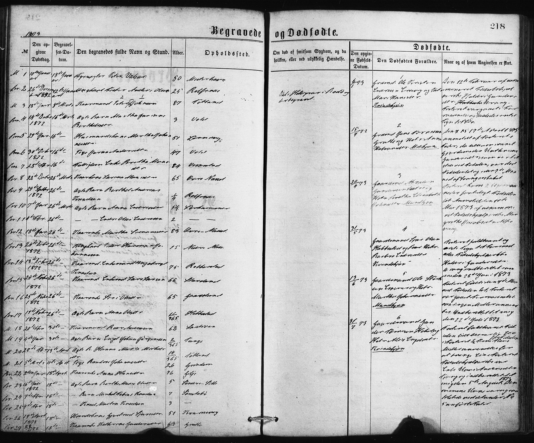 Finnås sokneprestembete, AV/SAB-A-99925/H/Ha/Haa/Haaa/L0009: Parish register (official) no. A 9, 1873-1881, p. 218