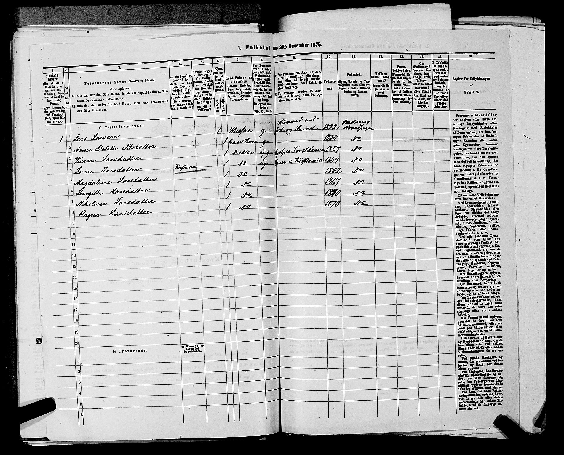 RA, 1875 census for 0231P Skedsmo, 1875, p. 1123