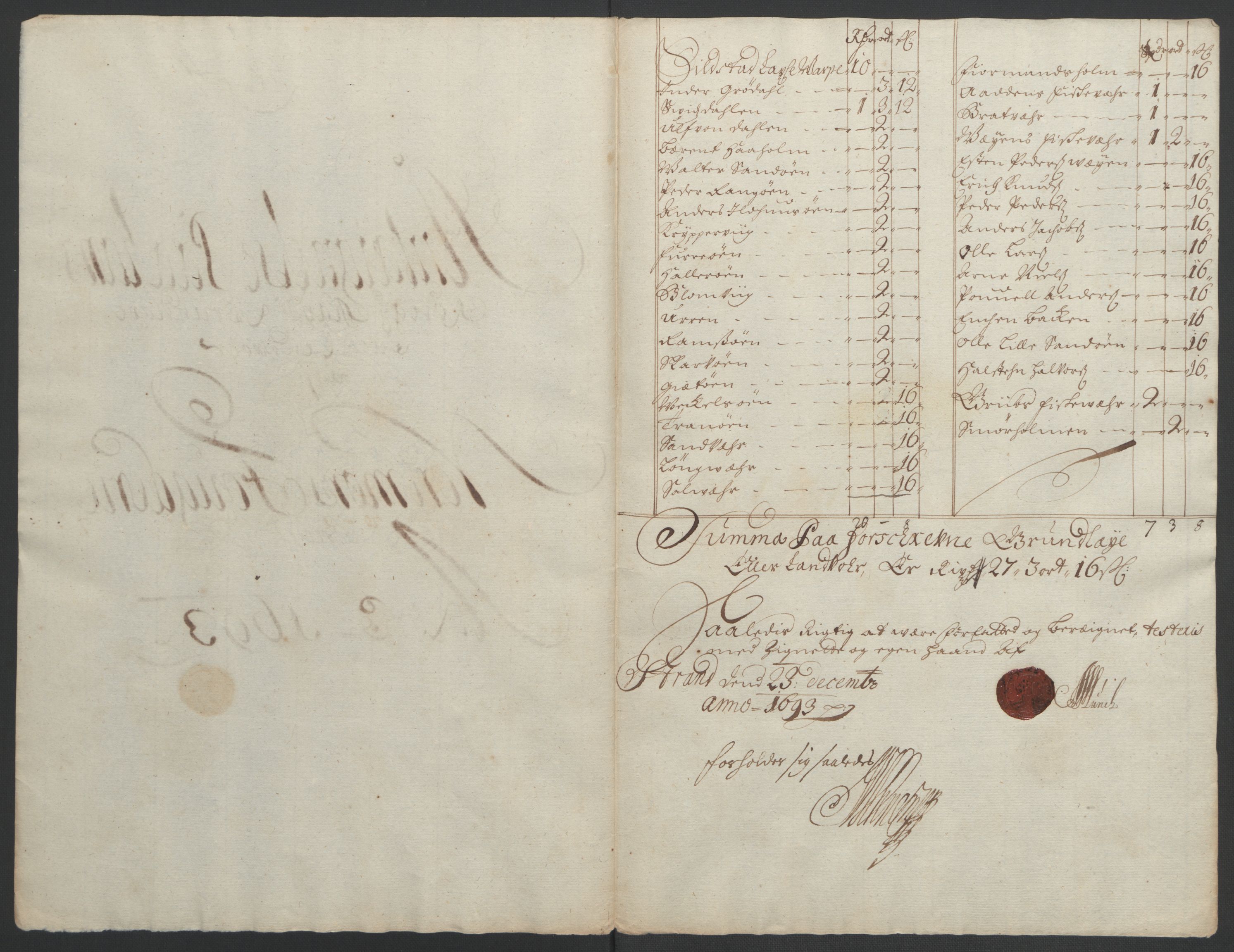 Rentekammeret inntil 1814, Reviderte regnskaper, Fogderegnskap, RA/EA-4092/R56/L3735: Fogderegnskap Nordmøre, 1692-1693, p. 368