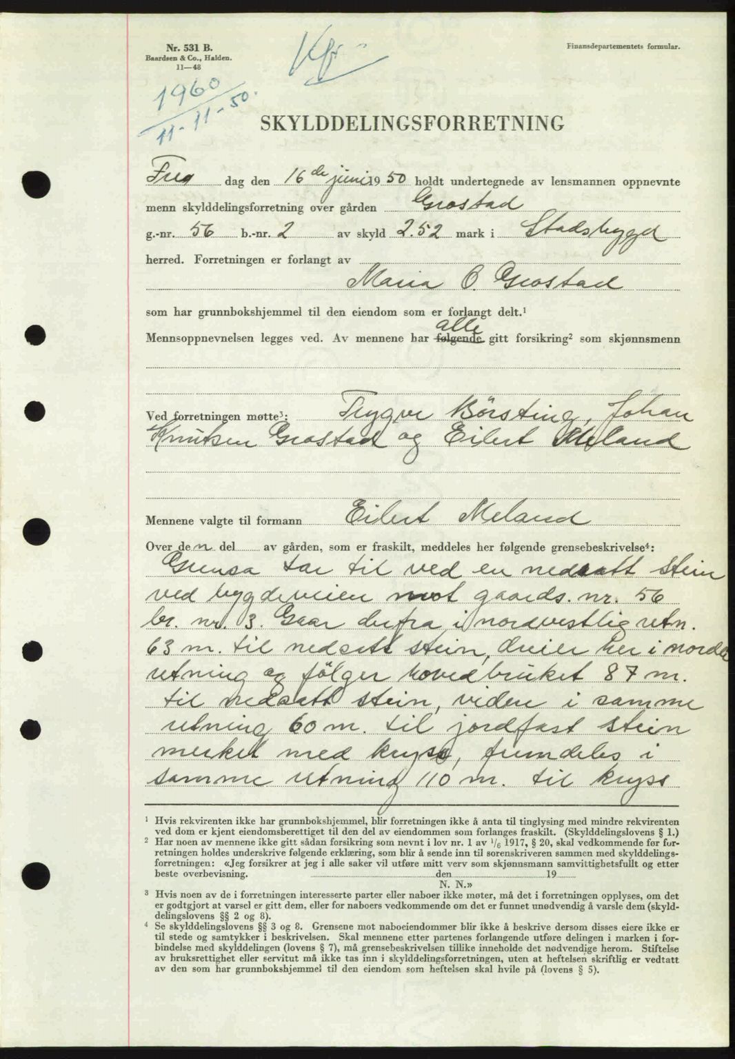 Fosen sorenskriveri, AV/SAT-A-1107/1/2/2C: Mortgage book no. A/B, 1946-1950, Diary no: : 1960/1950