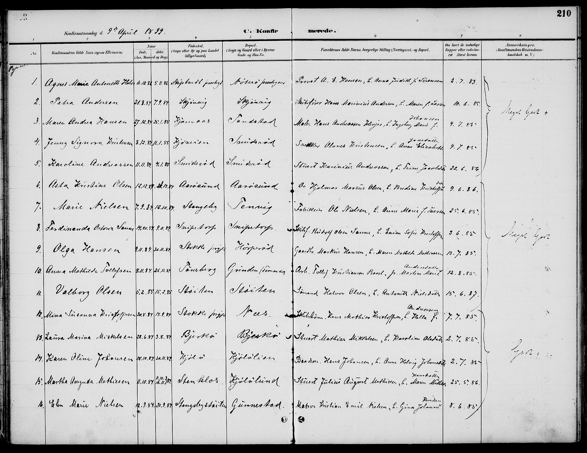 Nøtterøy kirkebøker, AV/SAKO-A-354/F/Fa/L0009: Parish register (official) no. I 9, 1894-1907, p. 210