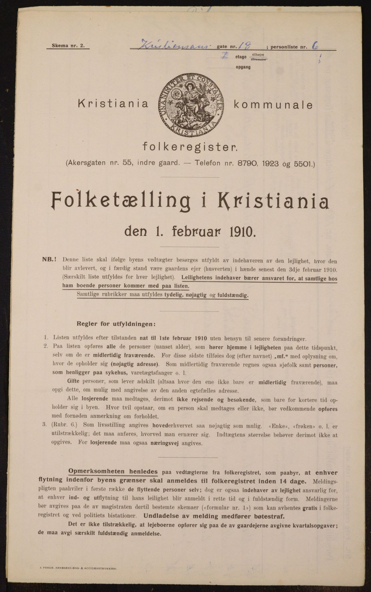 OBA, Municipal Census 1910 for Kristiania, 1910, p. 52867