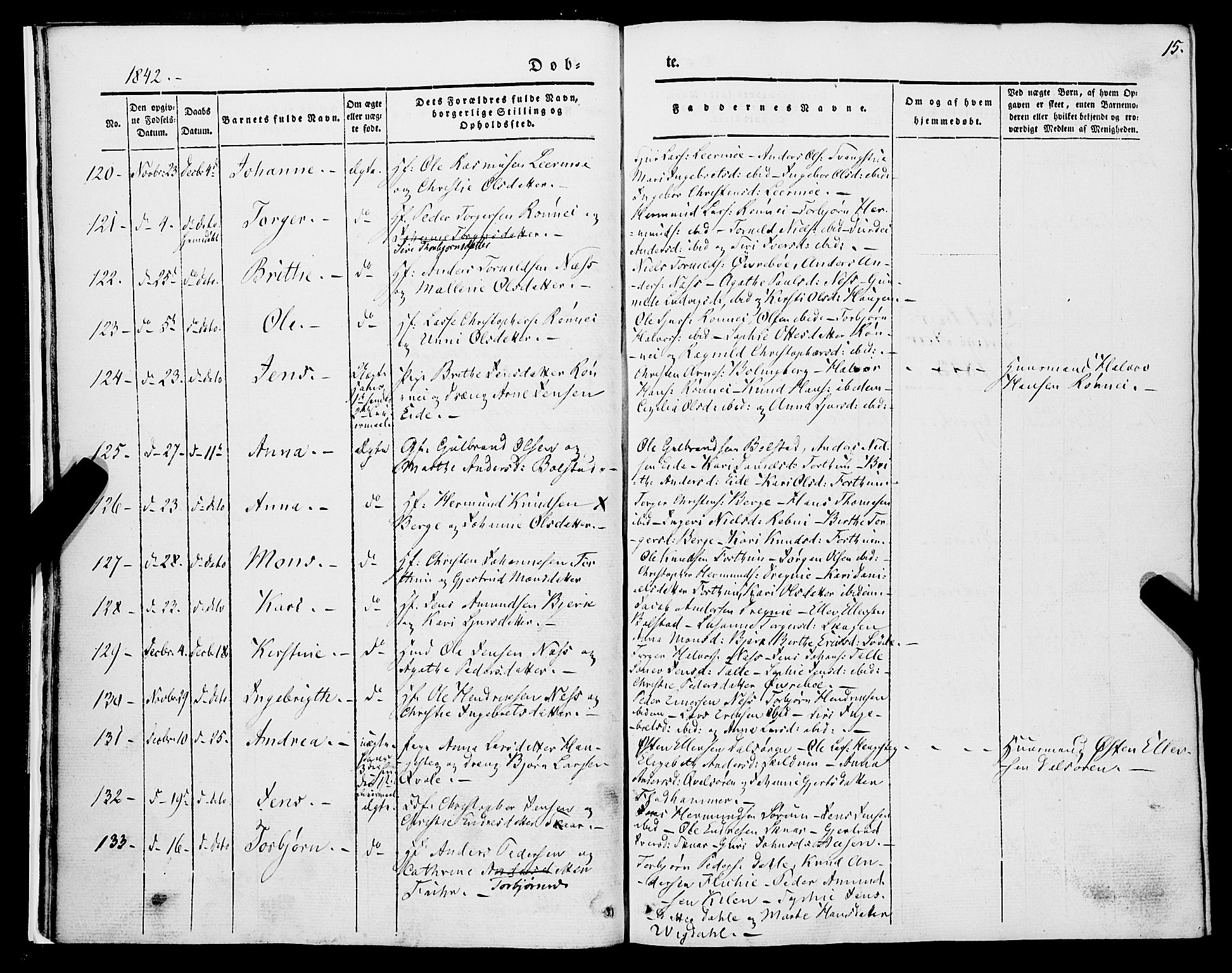 Luster sokneprestembete, SAB/A-81101/H/Haa/Haaa/L0006: Parish register (official) no. A 6, 1840-1848, p. 15