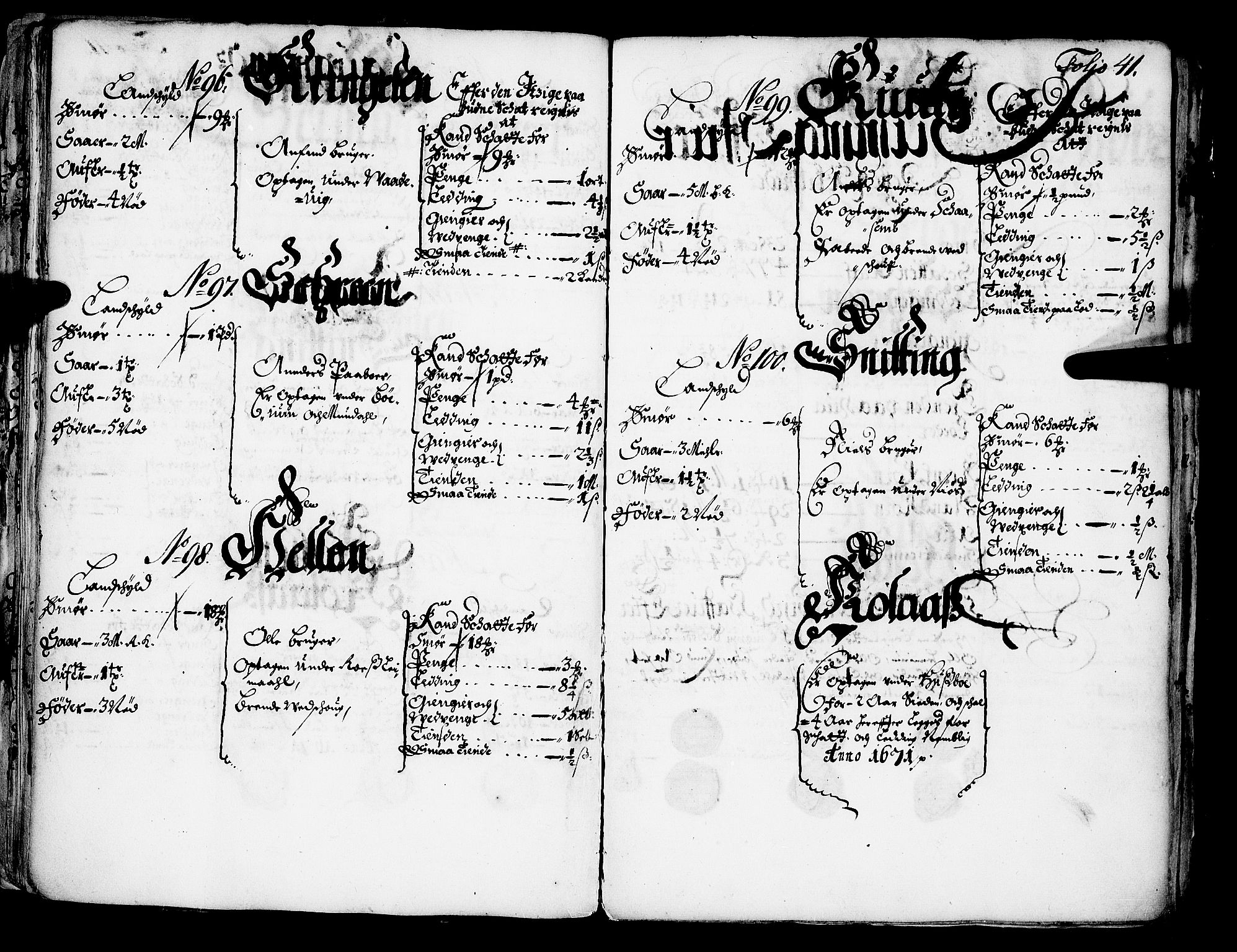 Rentekammeret inntil 1814, Realistisk ordnet avdeling, AV/RA-EA-4070/N/Nb/Nba/L0042: Ytre Sogn fogderi, 1667, p. 40b-41a