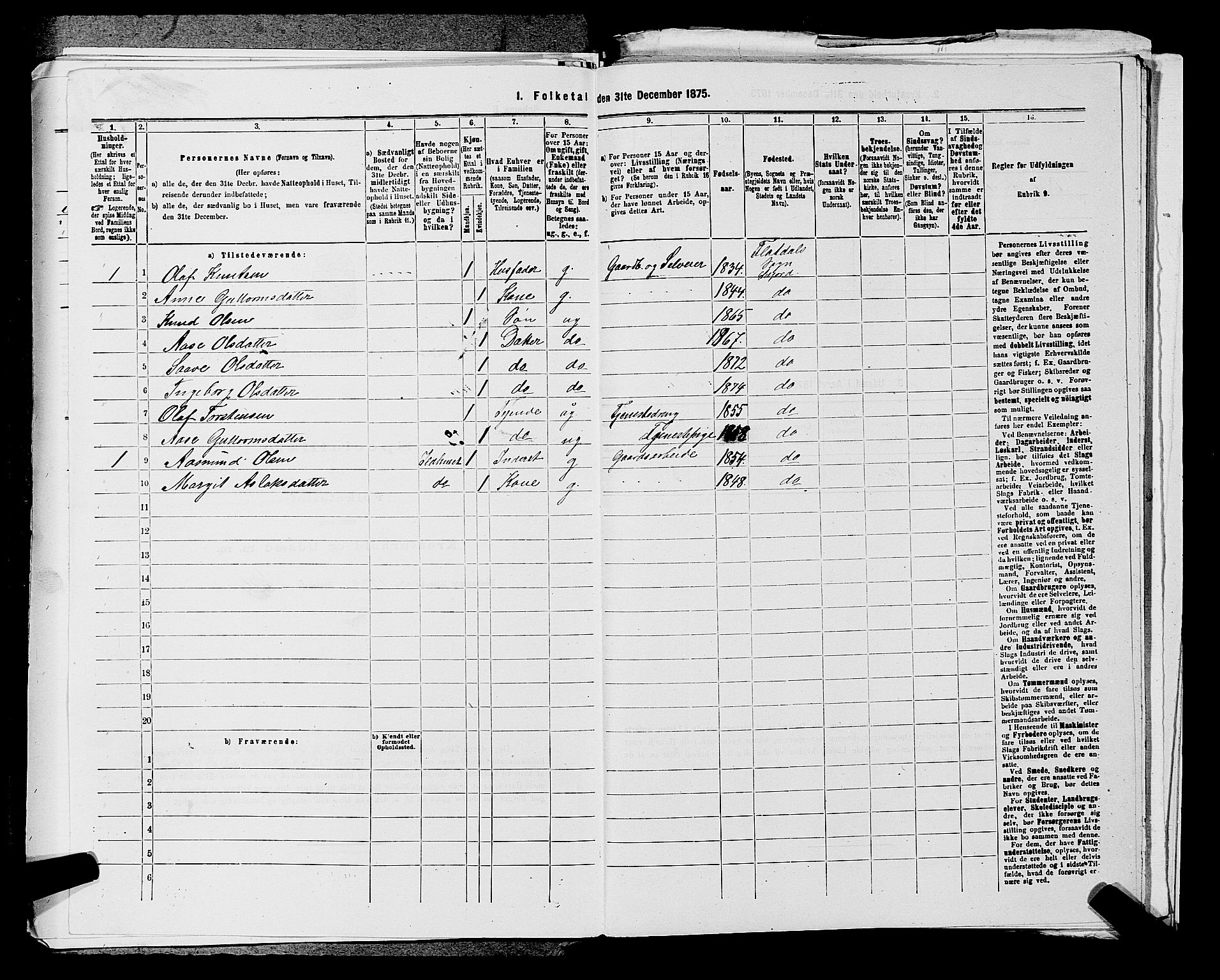 SAKO, 1875 census for 0828P Seljord, 1875, p. 1357