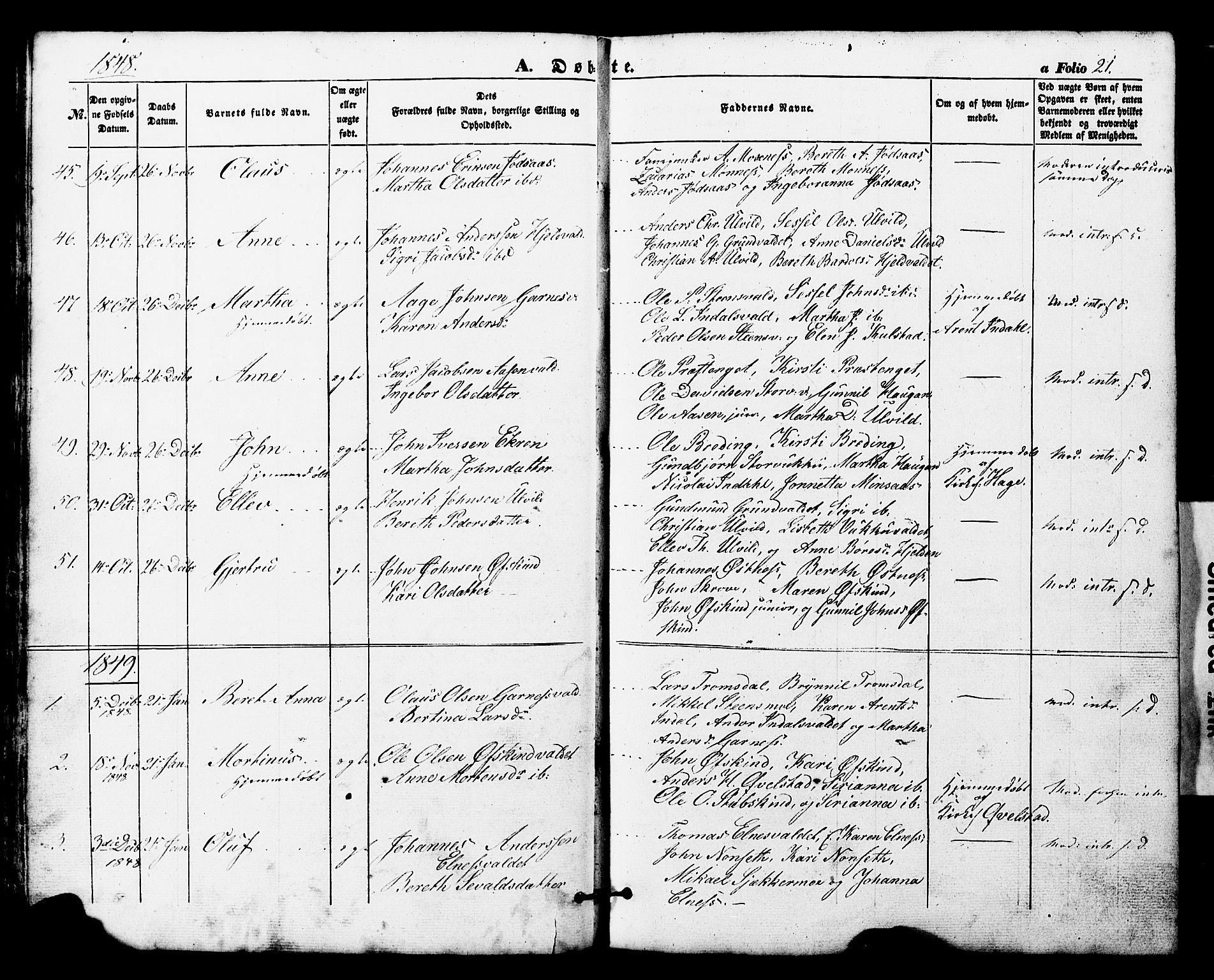 Ministerialprotokoller, klokkerbøker og fødselsregistre - Nord-Trøndelag, SAT/A-1458/724/L0268: Parish register (copy) no. 724C04, 1846-1878, p. 21
