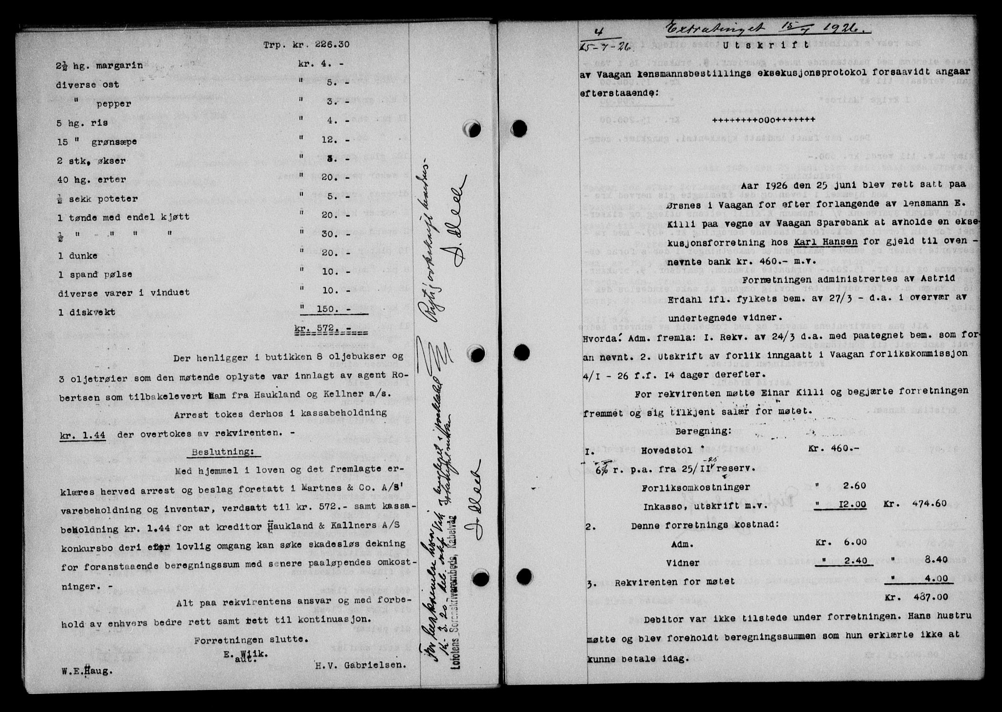 Lofoten sorenskriveri, SAT/A-0017/1/2/2C/L0014b: Mortgage book no. 14b, 1926-1926, Deed date: 15.07.1926