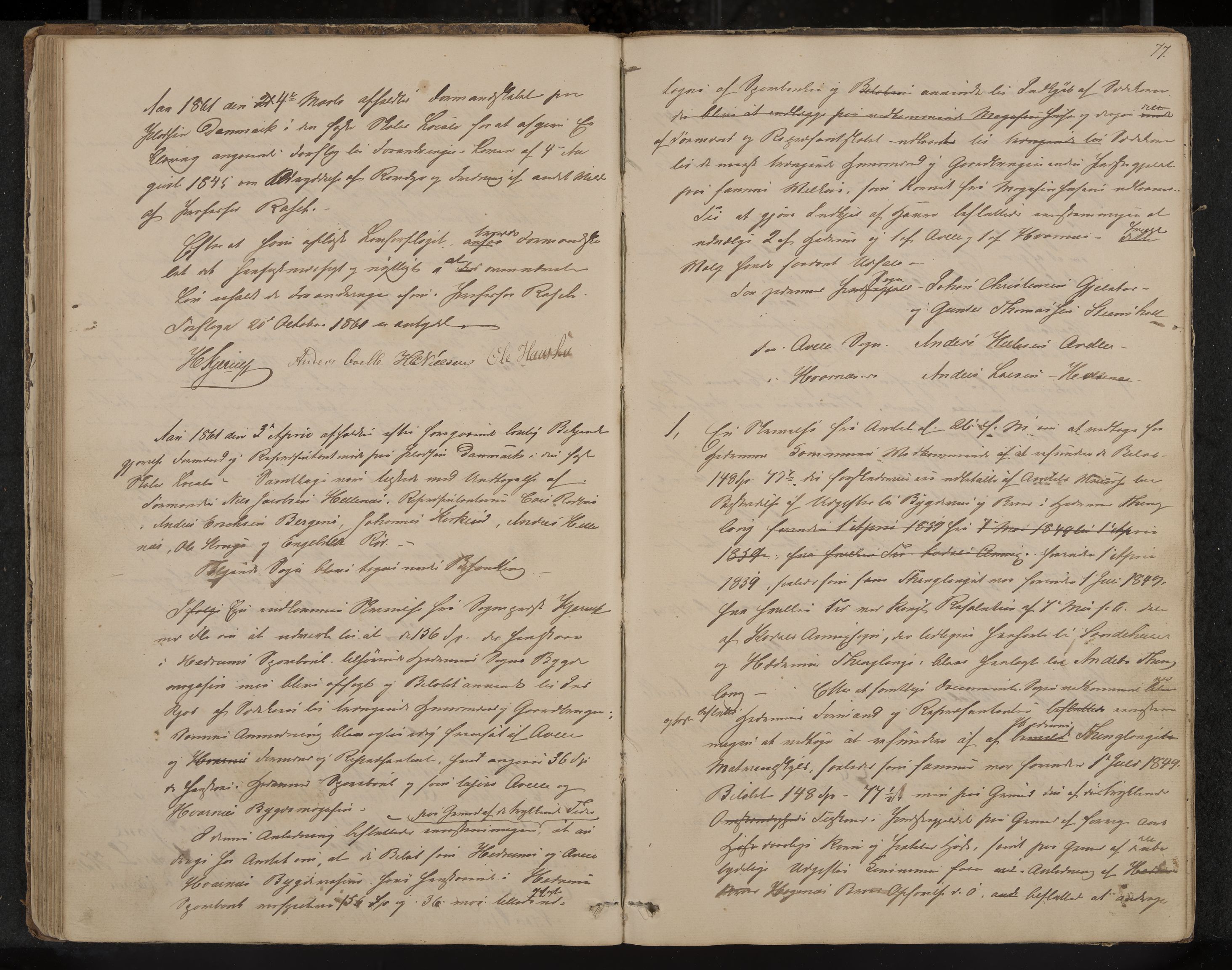 Hedrum formannskap og sentraladministrasjon, IKAK/0727021/A/Aa/L0002: Møtebok, 1853-1867, p. 77