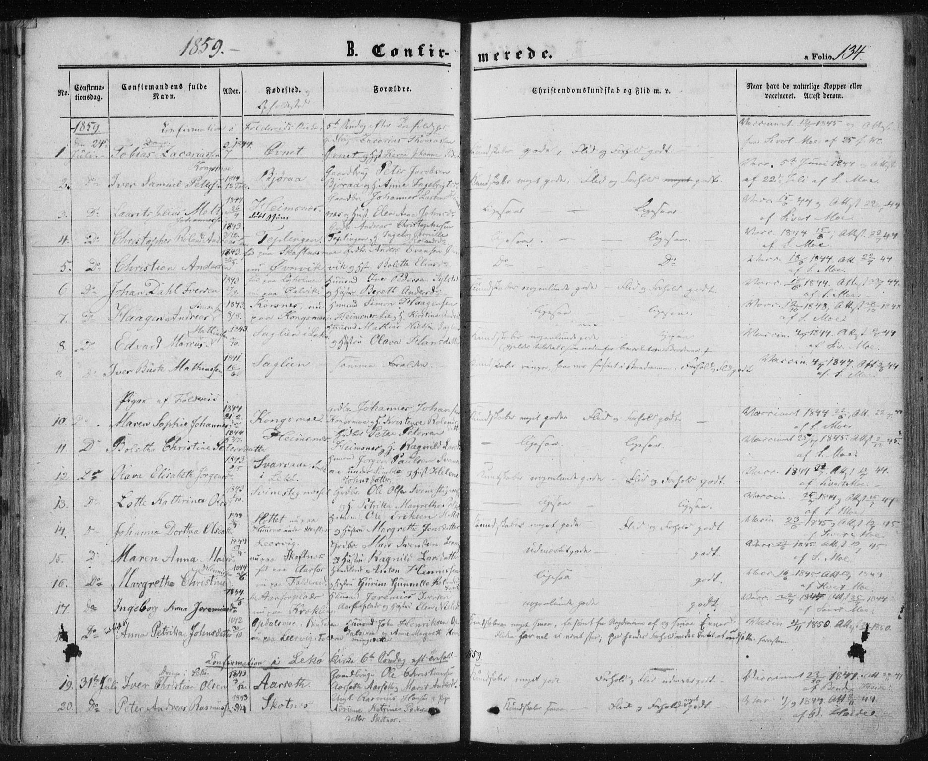 Ministerialprotokoller, klokkerbøker og fødselsregistre - Nord-Trøndelag, AV/SAT-A-1458/780/L0641: Parish register (official) no. 780A06, 1857-1874, p. 134