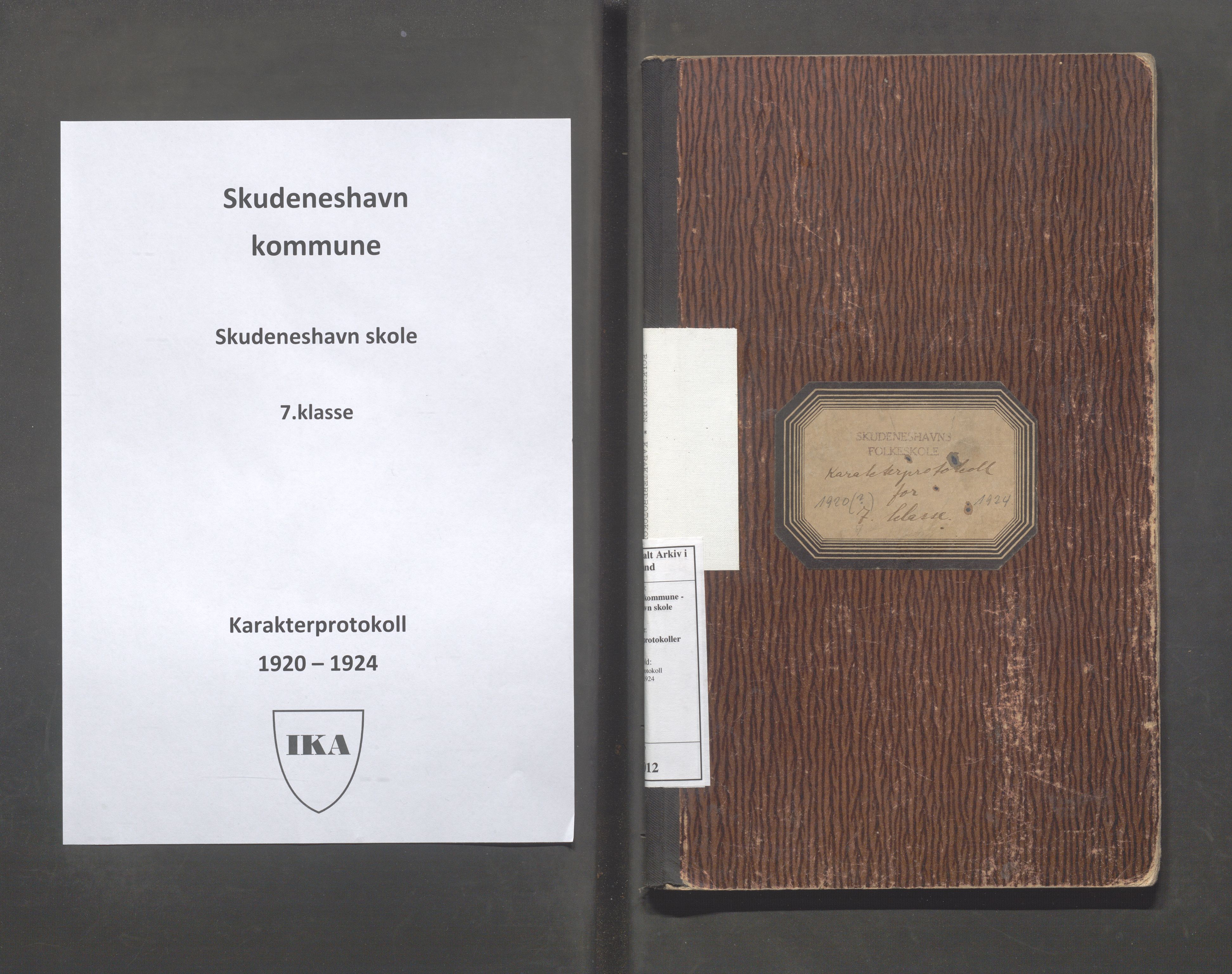 Skudeneshavn kommune - Skudeneshavn skole, IKAR/A-373/F/L0012: Karakterprotokoll, 1920-1924, p. 1