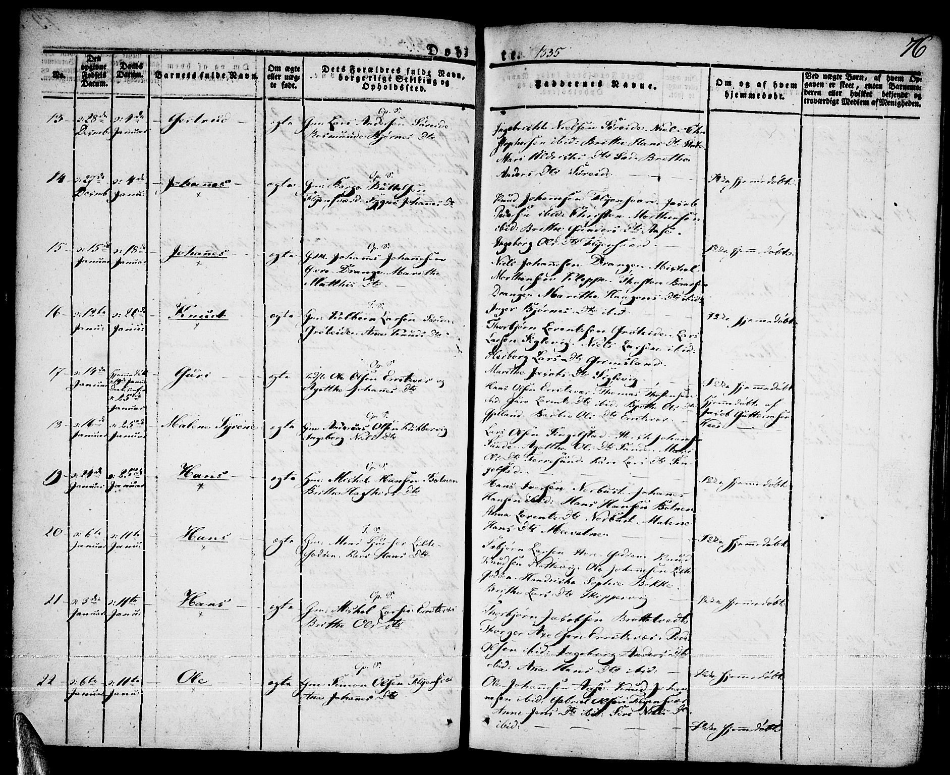 Tysnes sokneprestembete, AV/SAB-A-78601/H/Haa: Parish register (official) no. A 8, 1826-1837, p. 76