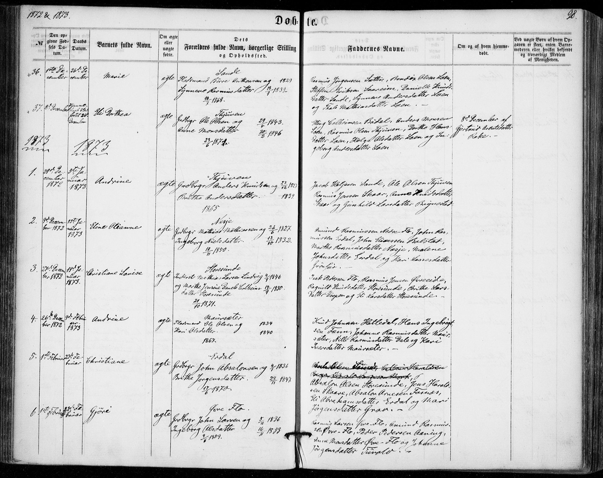 Stryn Sokneprestembete, AV/SAB-A-82501: Parish register (official) no. A 3, 1862-1877, p. 98