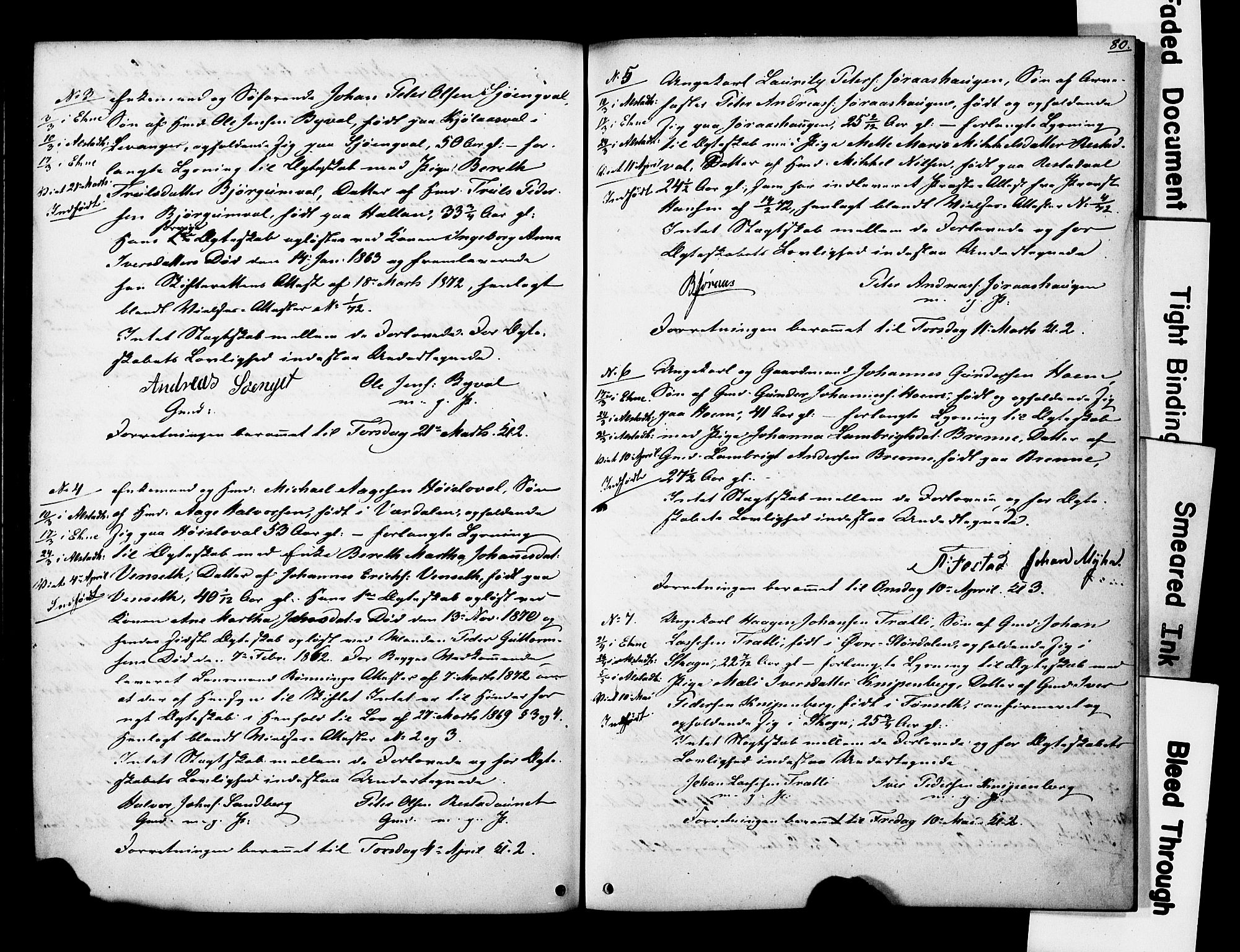 Ministerialprotokoller, klokkerbøker og fødselsregistre - Nord-Trøndelag, SAT/A-1458/717/L0161: Best man's statements no. 717A11, 1850-1895, p. 80