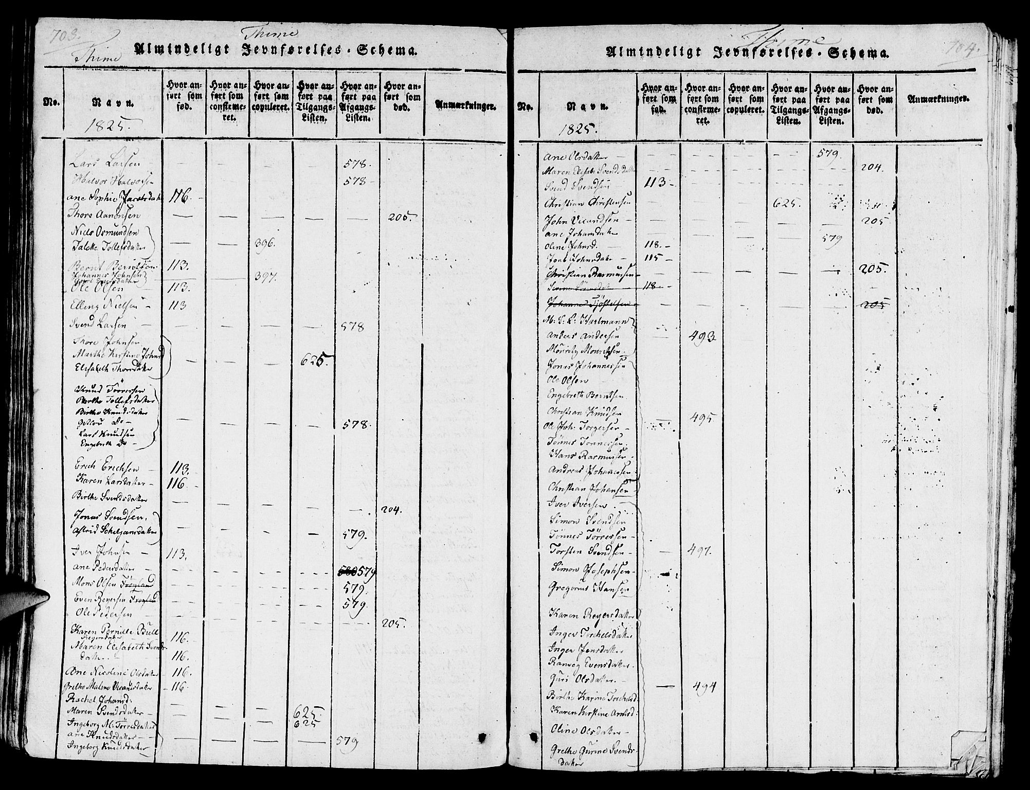 Lye sokneprestkontor, SAST/A-101794/001/30/30BA/L0003: Parish register (official) no. A 3 /1, 1816-1826, p. 703-704
