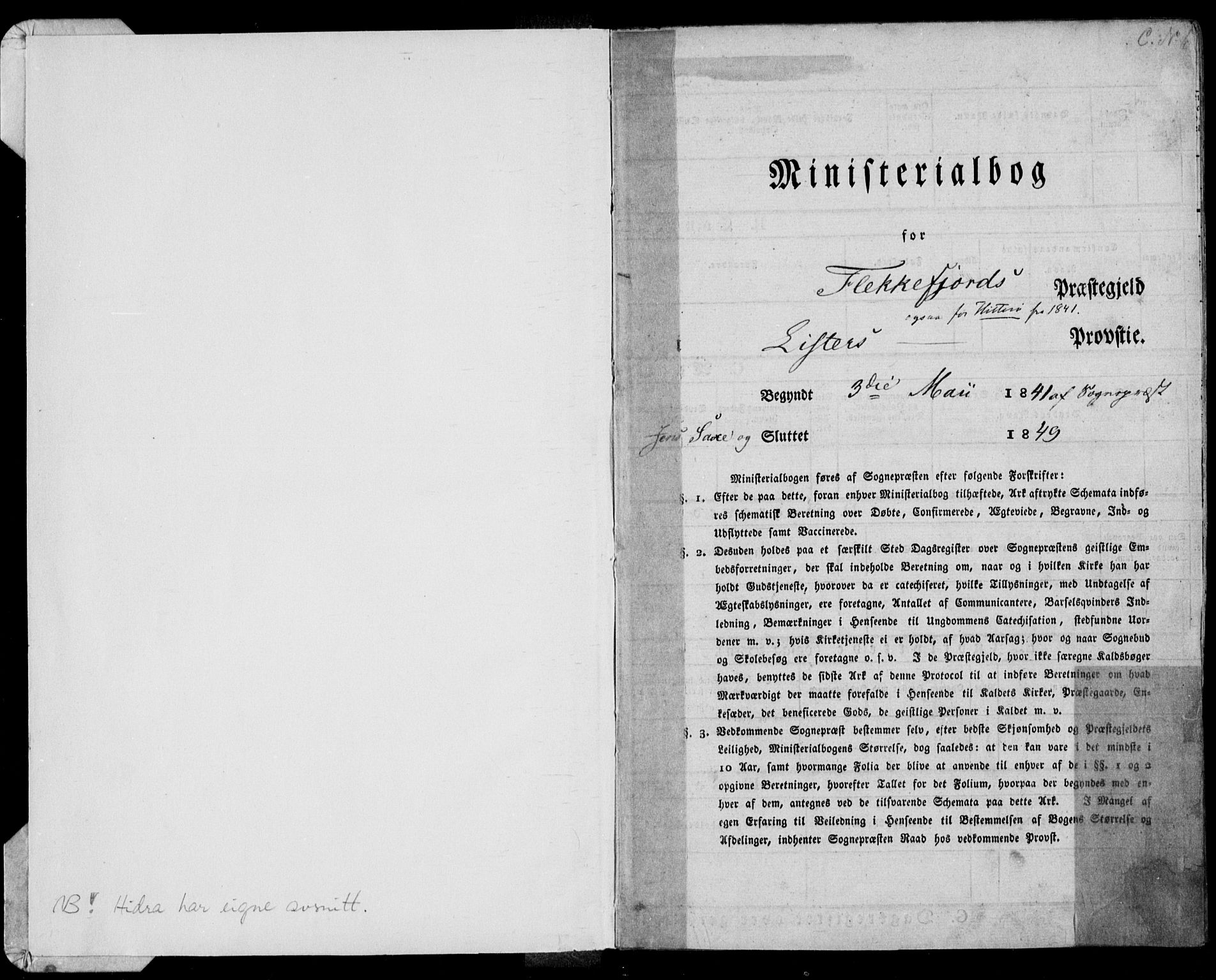 Flekkefjord sokneprestkontor, SAK/1111-0012/F/Fa/Fac/L0004: Parish register (official) no. A 4, 1841-1849