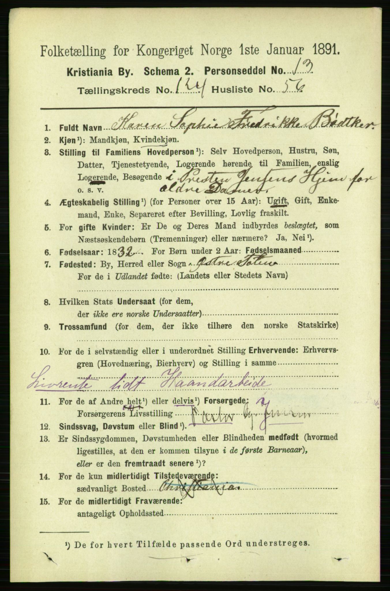 RA, 1891 census for 0301 Kristiania, 1891, p. 66255