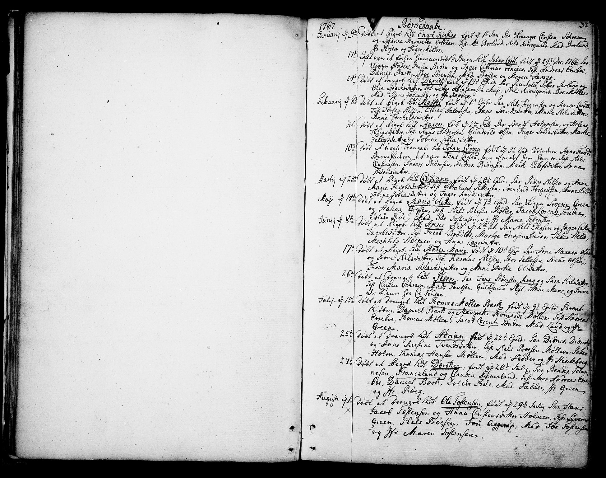 Kragerø kirkebøker, AV/SAKO-A-278/F/Fa/L0002: Parish register (official) no. 2, 1767-1802, p. 32