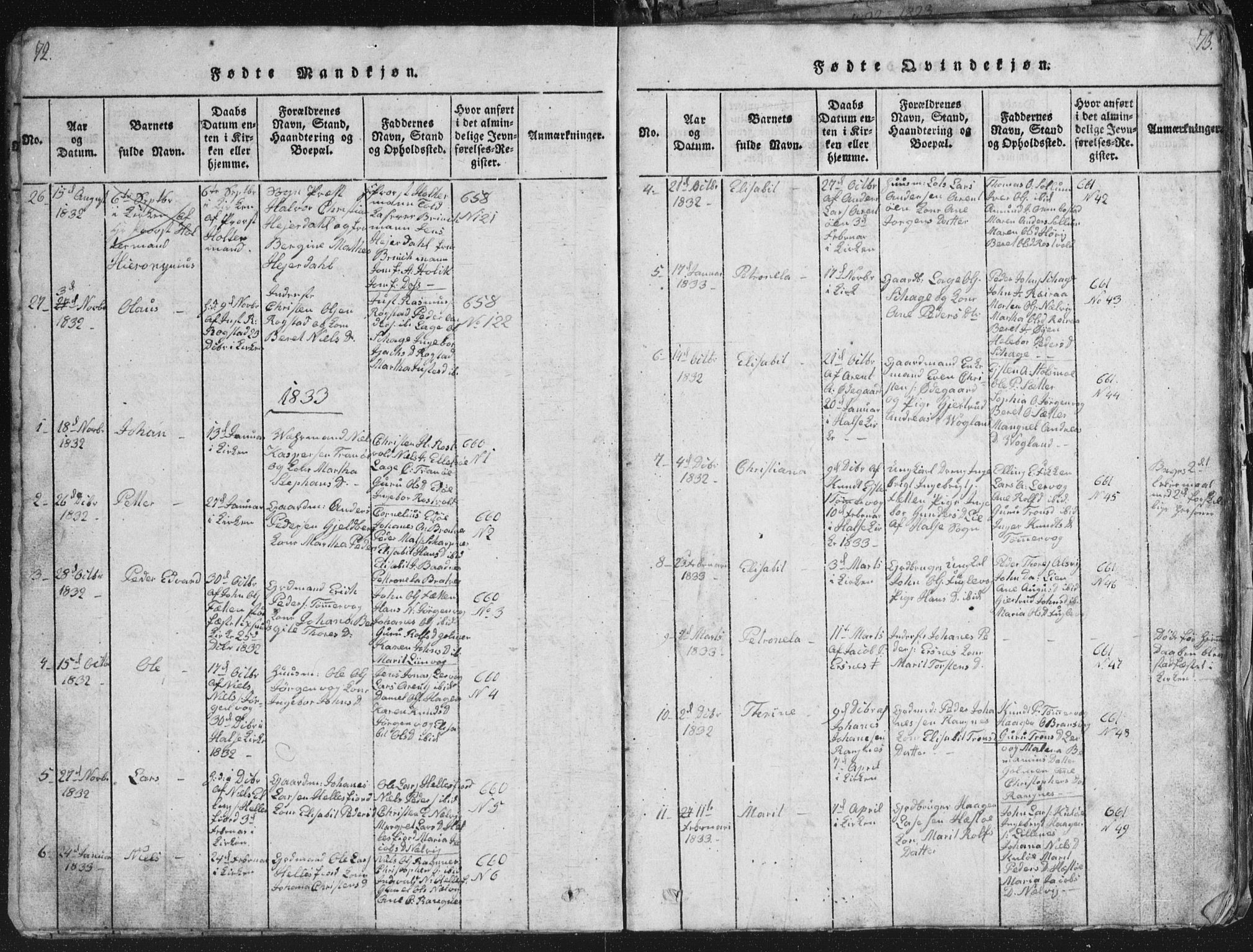 Ministerialprotokoller, klokkerbøker og fødselsregistre - Møre og Romsdal, AV/SAT-A-1454/581/L0942: Parish register (copy) no. 581C00, 1820-1836, p. 72-73