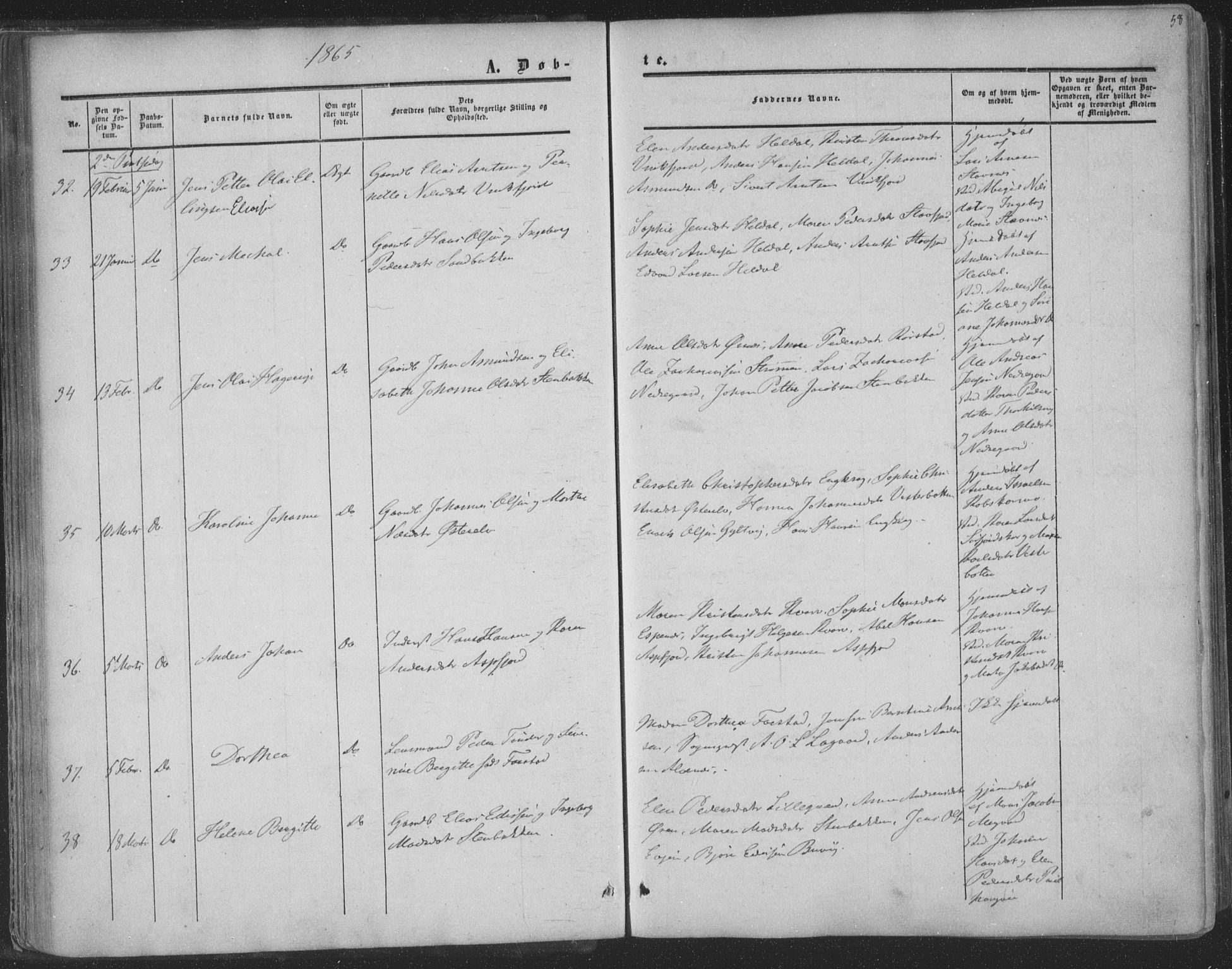 Ministerialprotokoller, klokkerbøker og fødselsregistre - Nordland, AV/SAT-A-1459/853/L0770: Parish register (official) no. 853A09, 1857-1870, p. 58