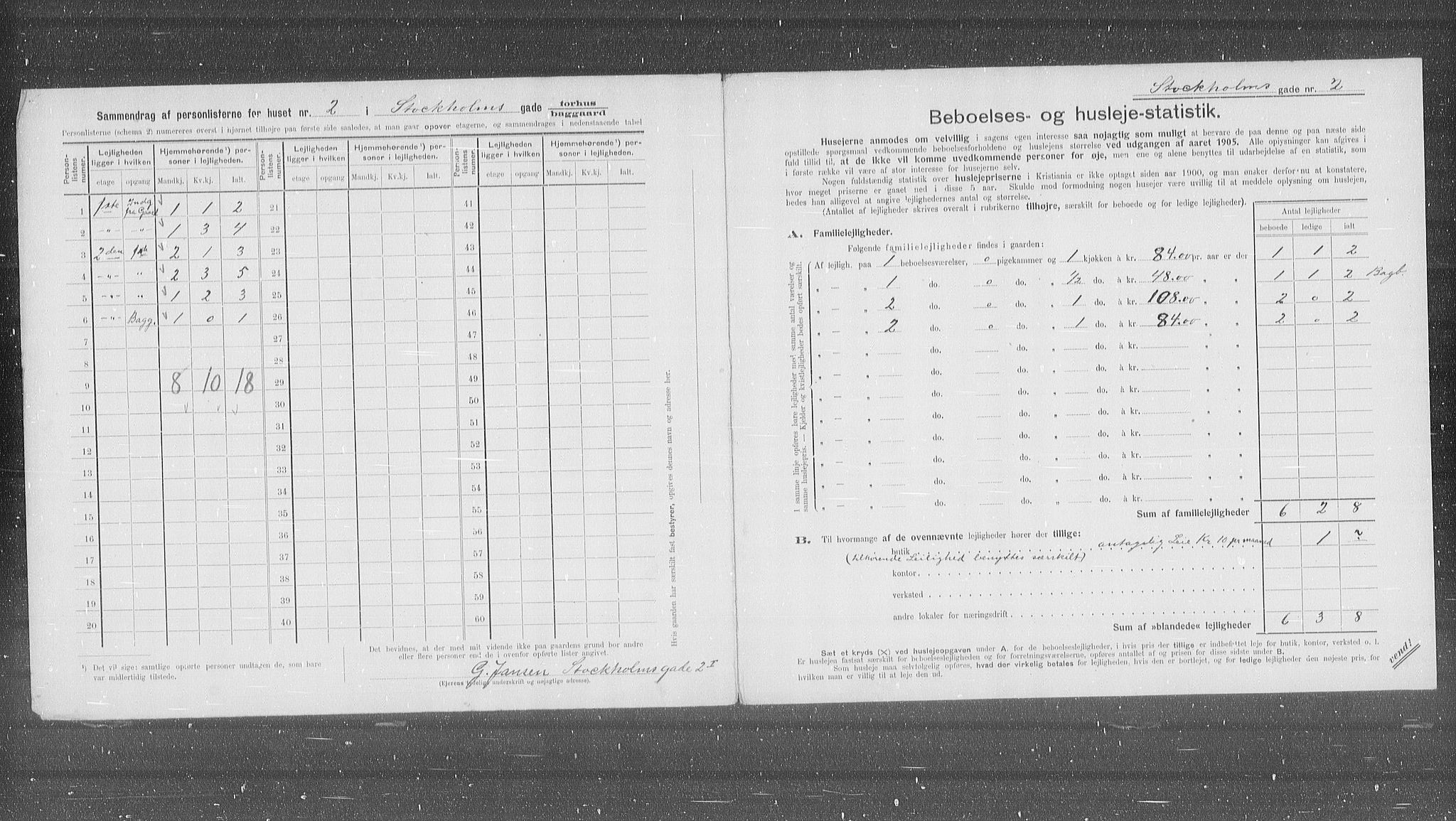 OBA, Municipal Census 1905 for Kristiania, 1905, p. 53505