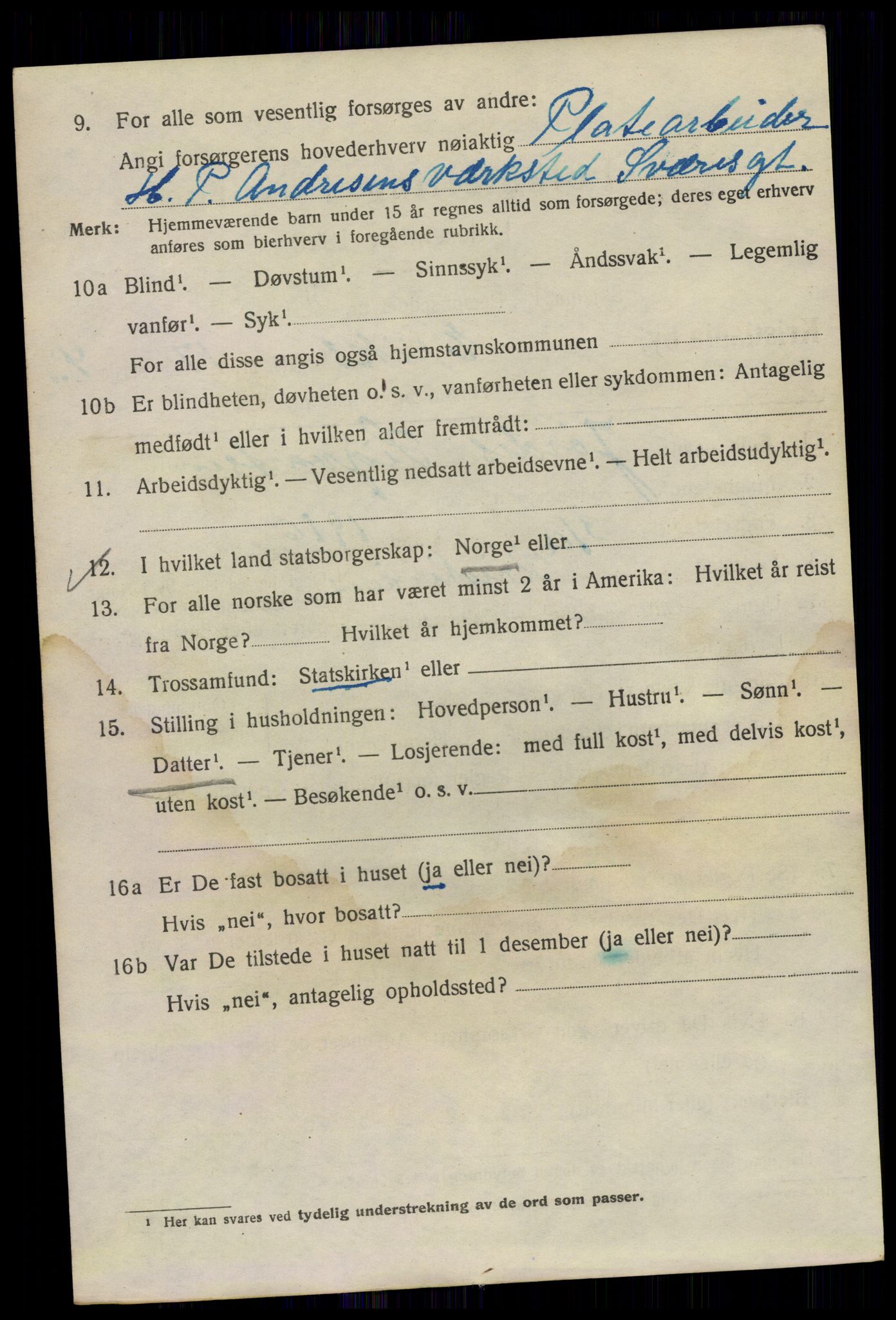 SAO, 1920 census for Kristiania, 1920, p. 221600