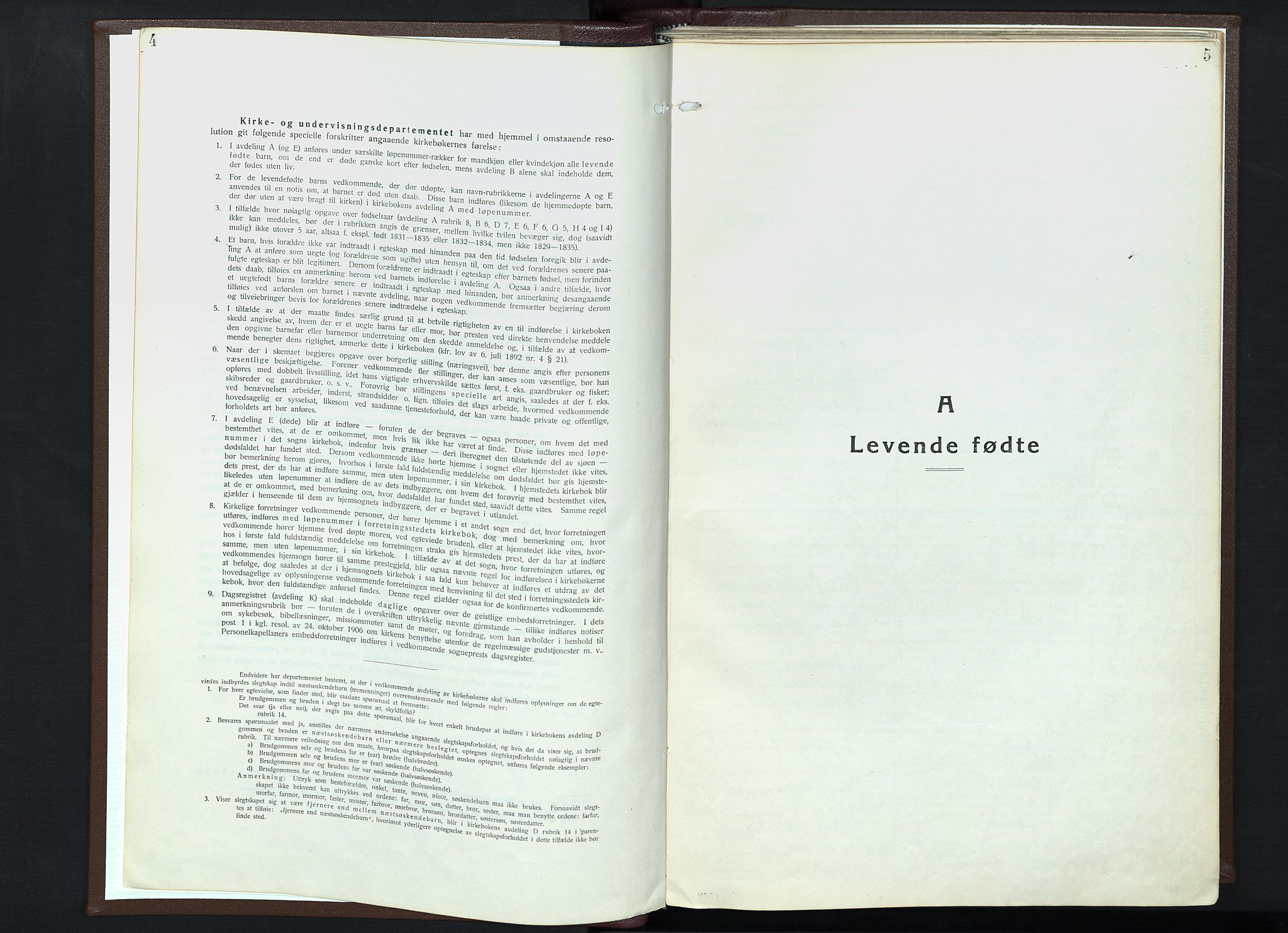 Veldre prestekontor, SAH/PREST-018/K/Ka/L0001: Parish register (official) no. 1, 1921-1934, p. 4-5