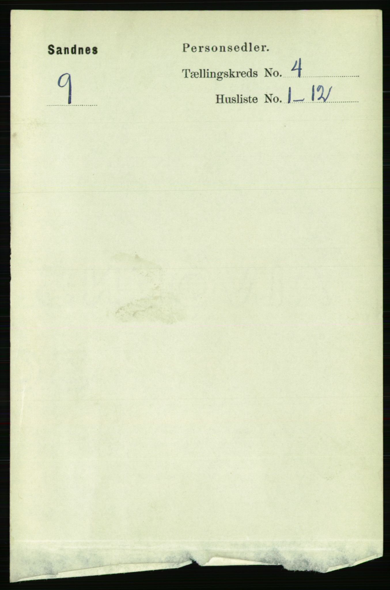 RA, 1891 census for 1102 Sandnes, 1891, p. 1739