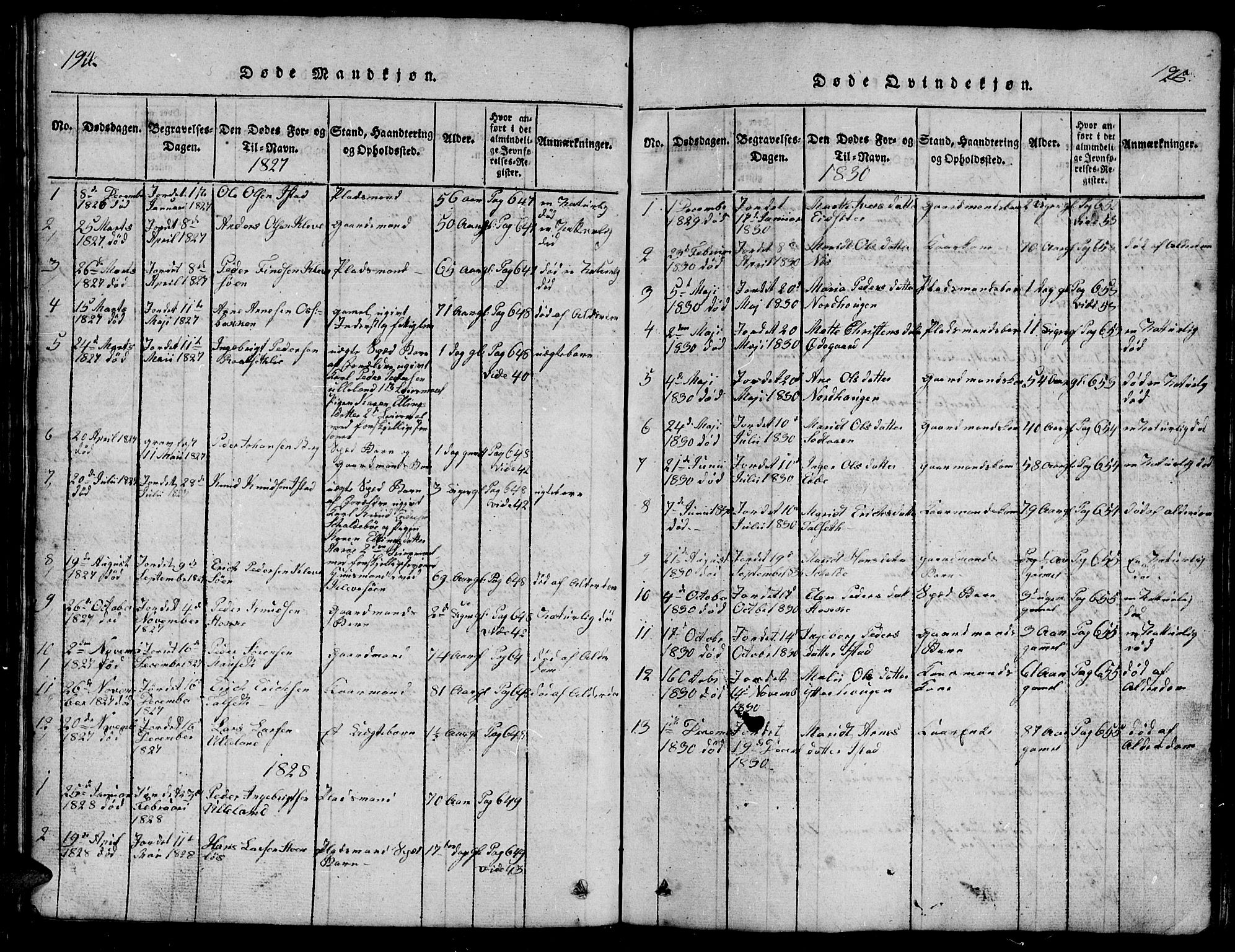 Ministerialprotokoller, klokkerbøker og fødselsregistre - Møre og Romsdal, SAT/A-1454/557/L0683: Parish register (copy) no. 557C01, 1818-1862, p. 194-195