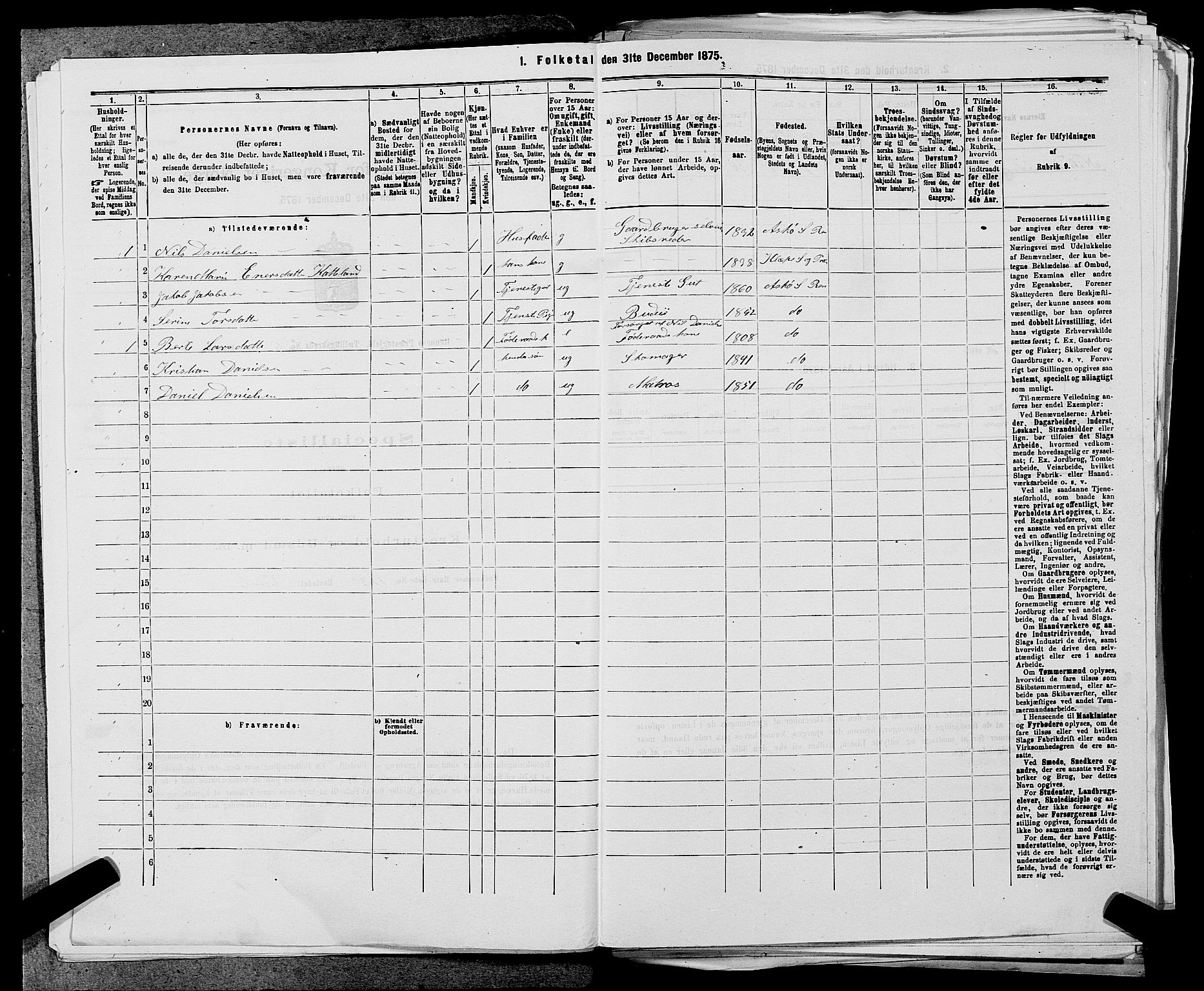 SAST, 1875 census for 1142P Rennesøy, 1875, p. 579