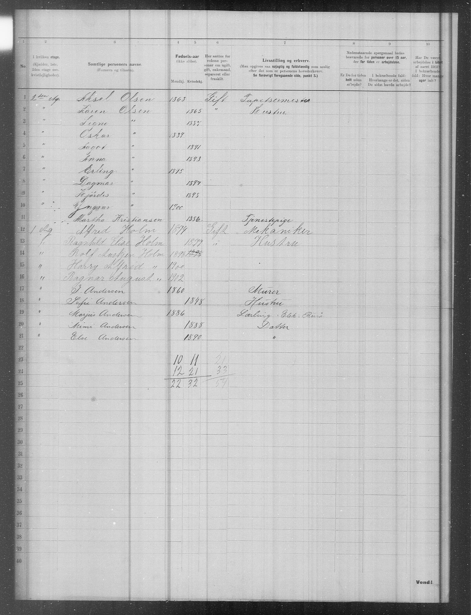 OBA, Municipal Census 1902 for Kristiania, 1902, p. 15010