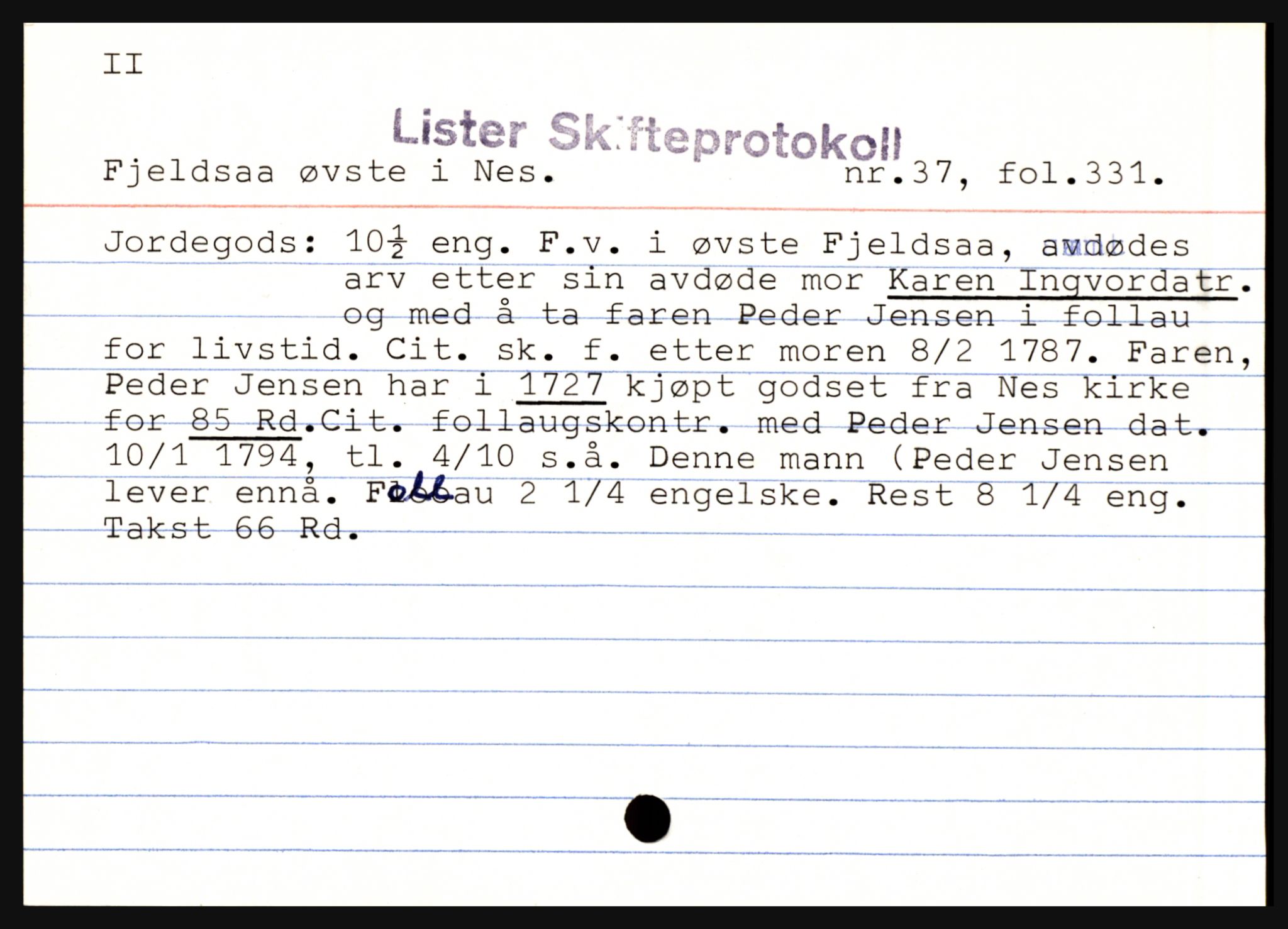 Lister sorenskriveri, AV/SAK-1221-0003/H, p. 9489