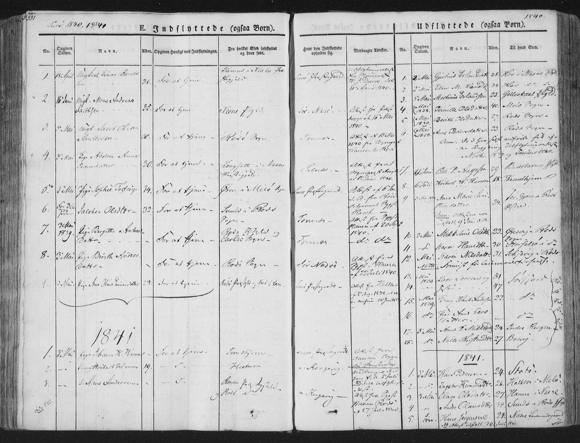 Ministerialprotokoller, klokkerbøker og fødselsregistre - Nordland, SAT/A-1459/839/L0566: Parish register (official) no. 839A03, 1825-1862, p. 551