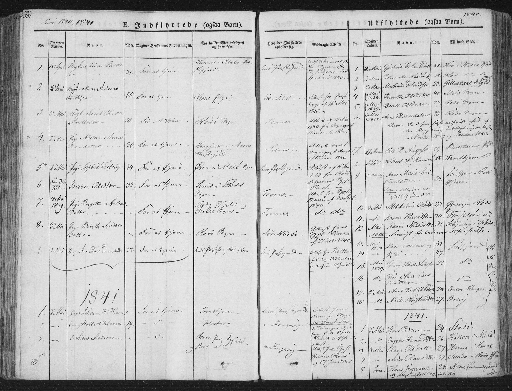 Ministerialprotokoller, klokkerbøker og fødselsregistre - Nordland, AV/SAT-A-1459/839/L0566: Parish register (official) no. 839A03, 1825-1862, p. 551