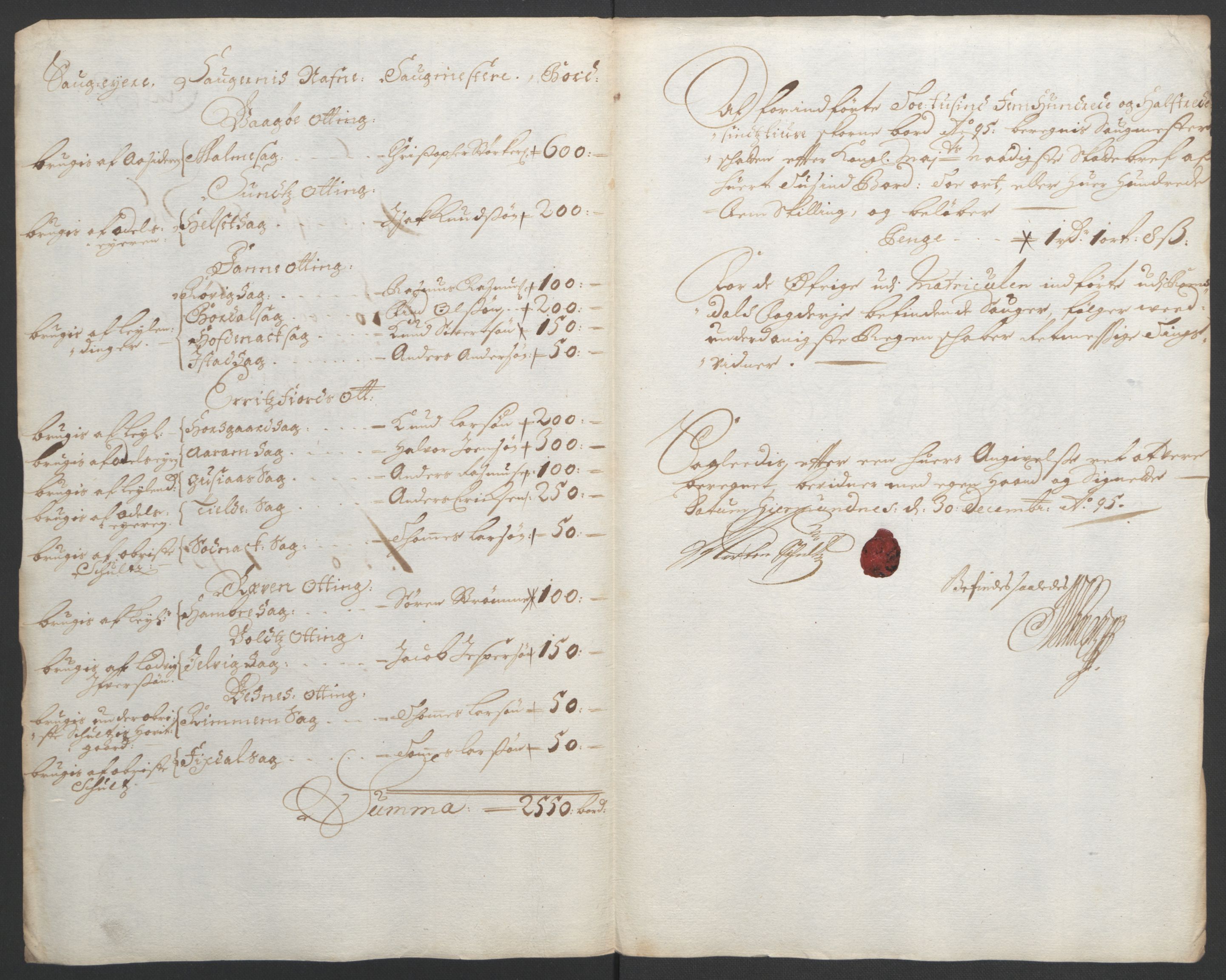 Rentekammeret inntil 1814, Reviderte regnskaper, Fogderegnskap, RA/EA-4092/R55/L3652: Fogderegnskap Romsdal, 1695-1696, p. 70