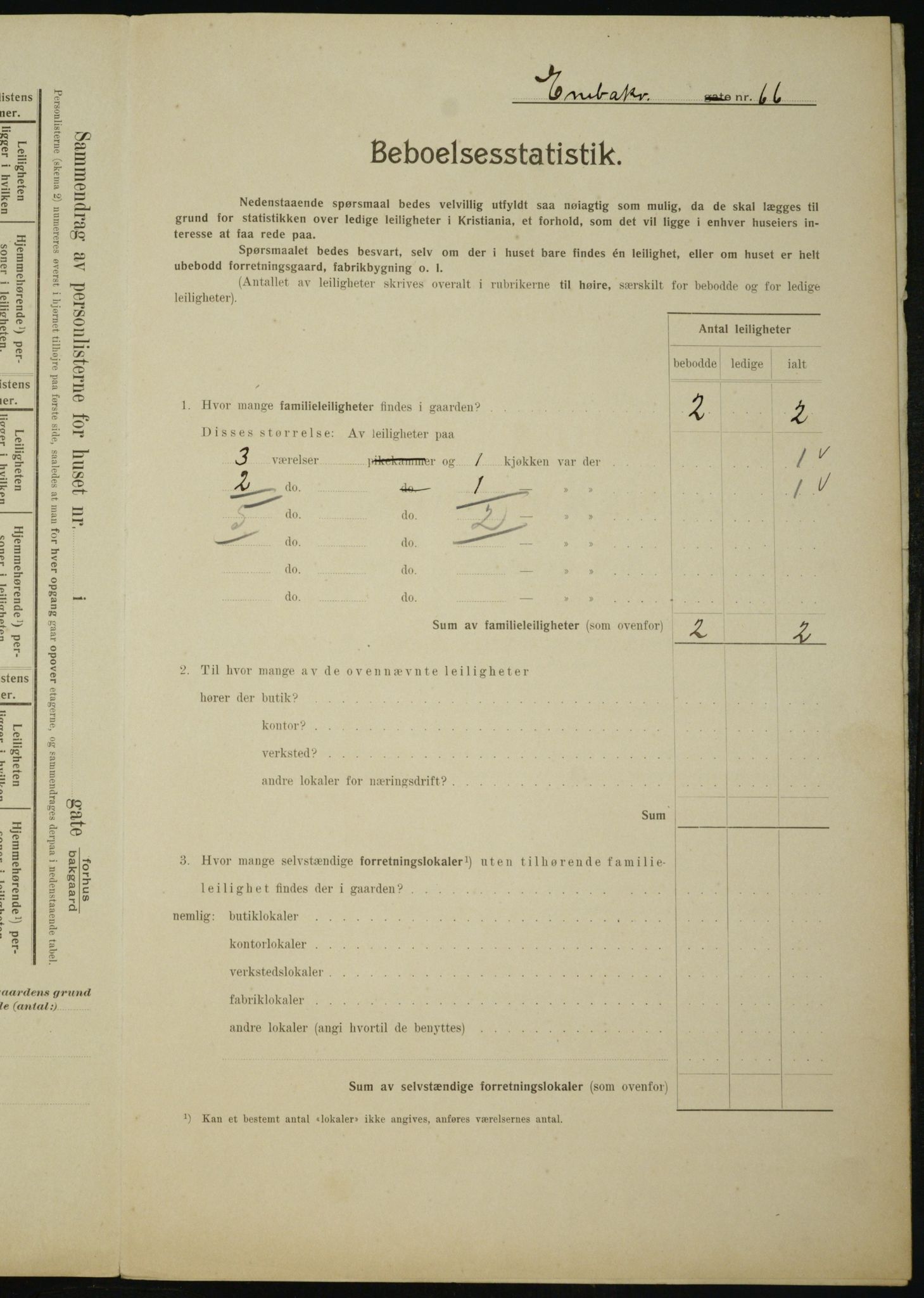 OBA, Municipal Census 1910 for Kristiania, 1910, p. 19672