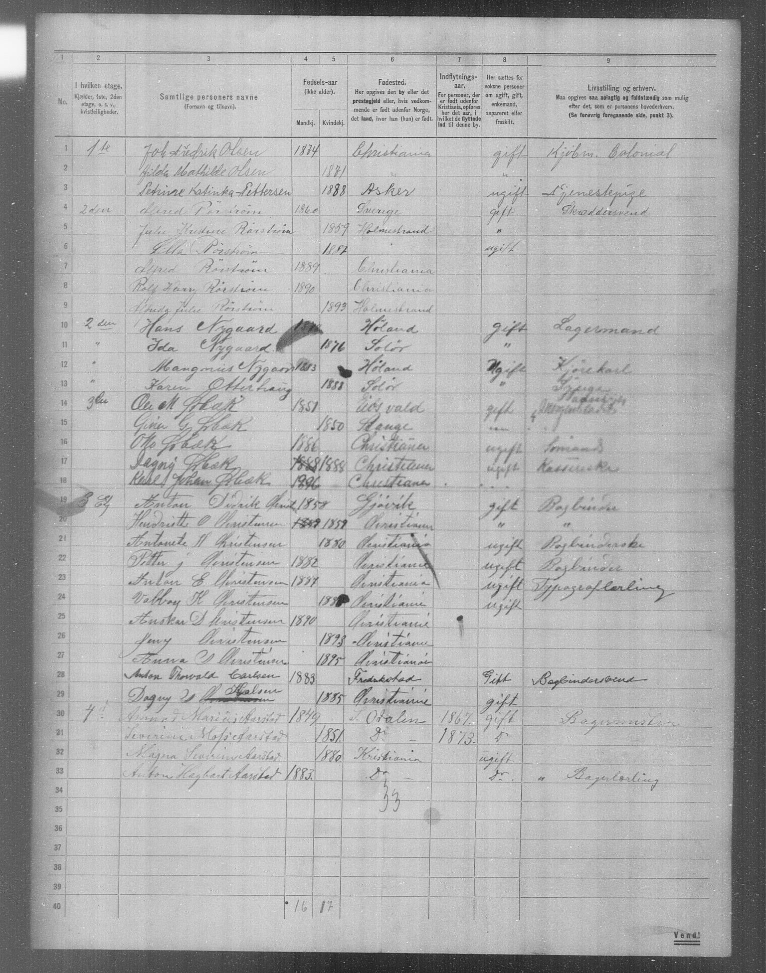 OBA, Municipal Census 1904 for Kristiania, 1904, p. 11697