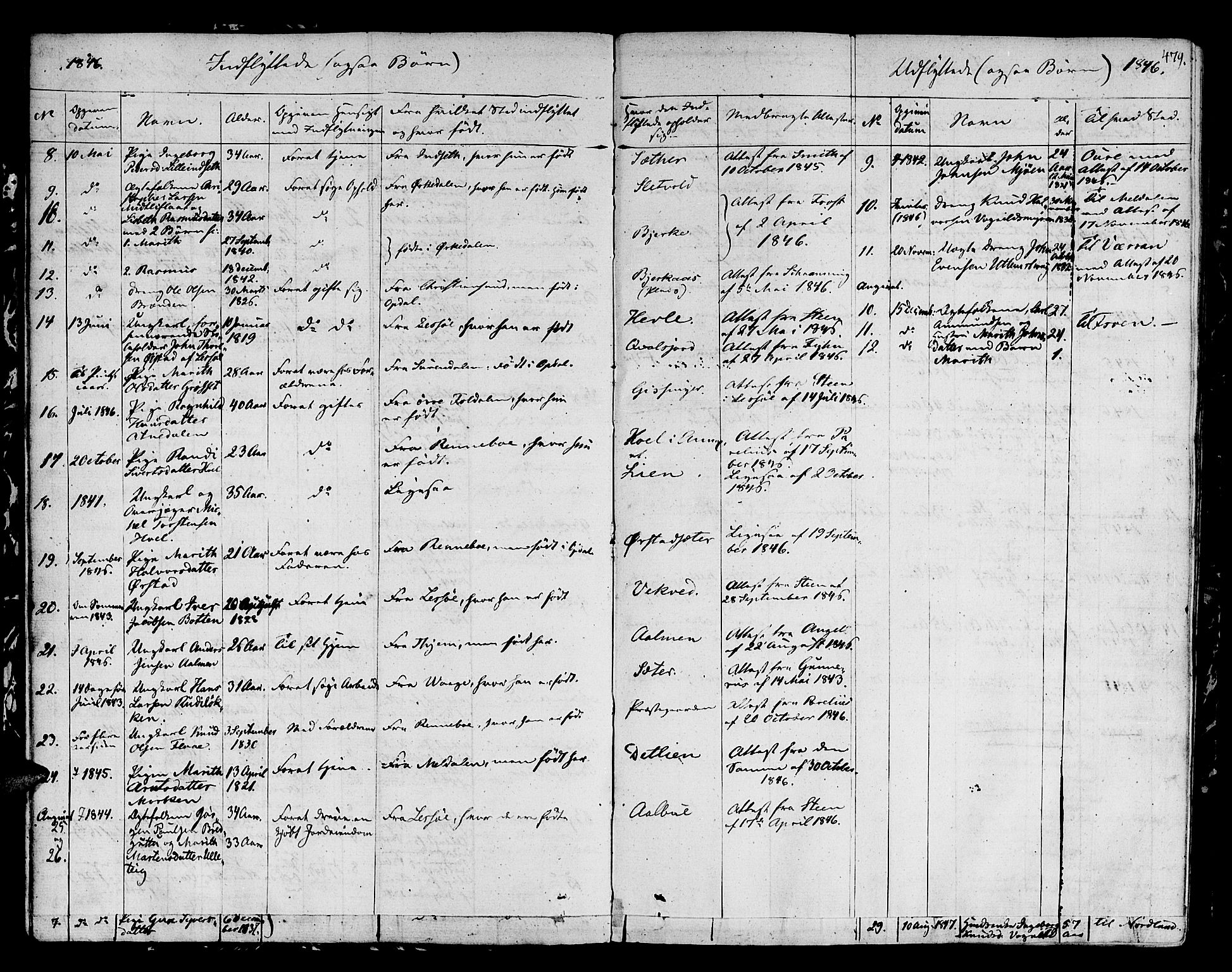 Ministerialprotokoller, klokkerbøker og fødselsregistre - Sør-Trøndelag, SAT/A-1456/678/L0897: Parish register (official) no. 678A06-07, 1821-1847, p. 479