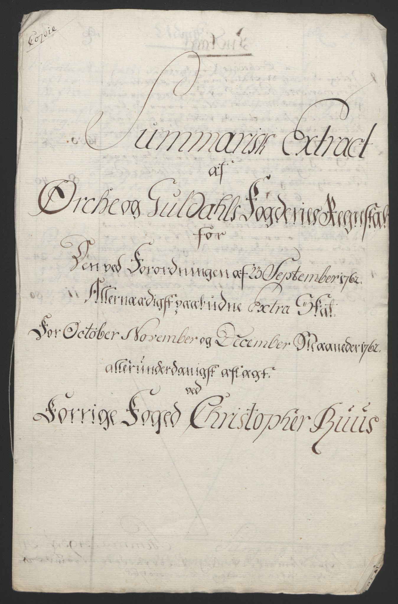 Rentekammeret inntil 1814, Reviderte regnskaper, Fogderegnskap, AV/RA-EA-4092/R60/L4094: Ekstraskatten Orkdal og Gauldal, 1762-1765, p. 15