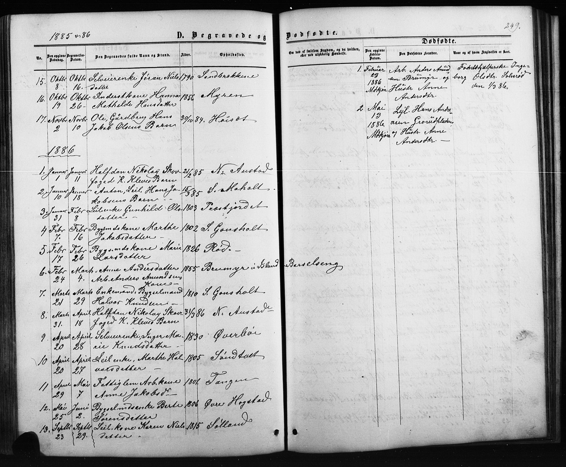 Siljan kirkebøker, AV/SAKO-A-300/G/Ga/L0002: Parish register (copy) no. 2, 1864-1908, p. 249