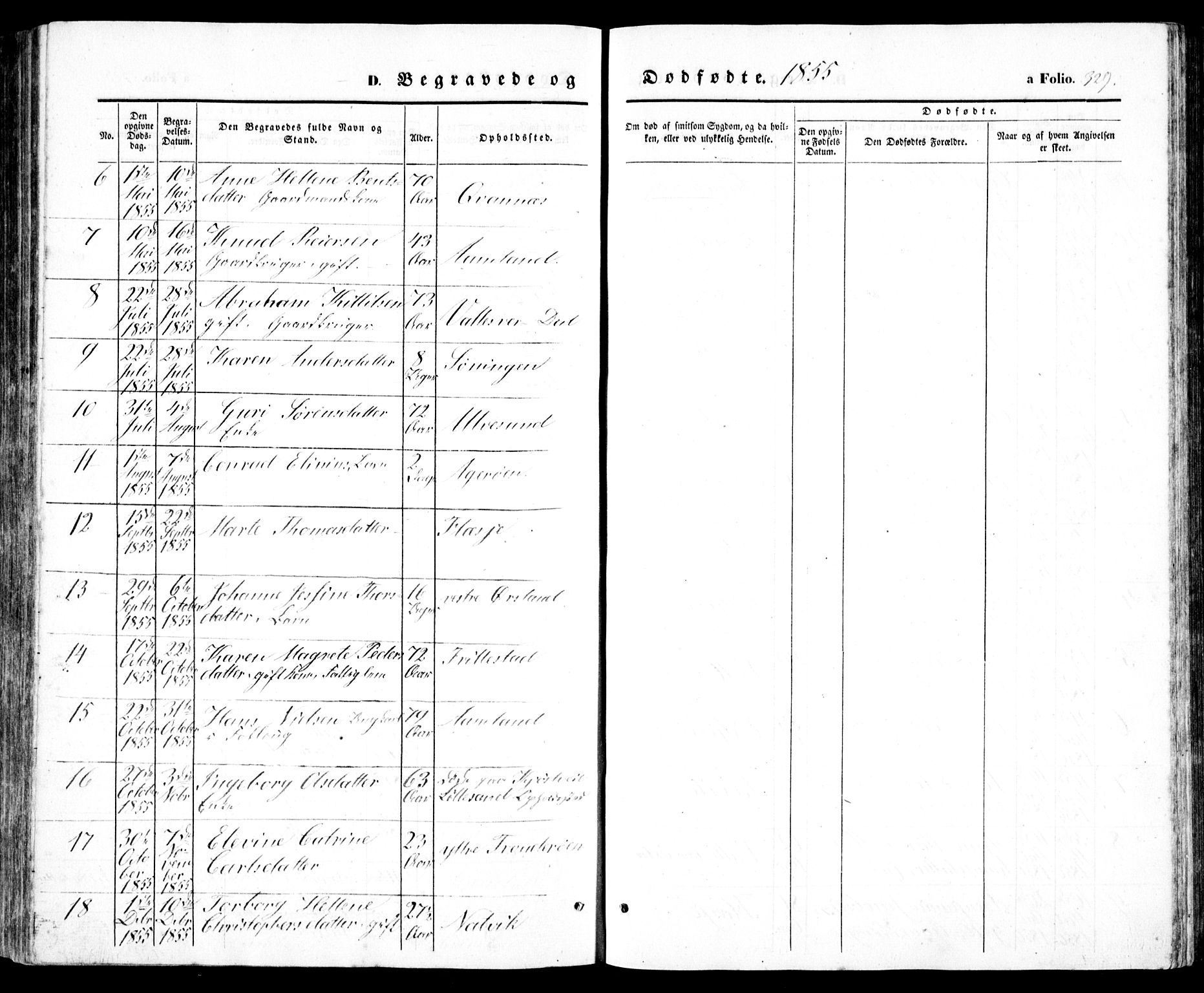 Høvåg sokneprestkontor, AV/SAK-1111-0025/F/Fb/L0002: Parish register (copy) no. B 2, 1847-1869, p. 329