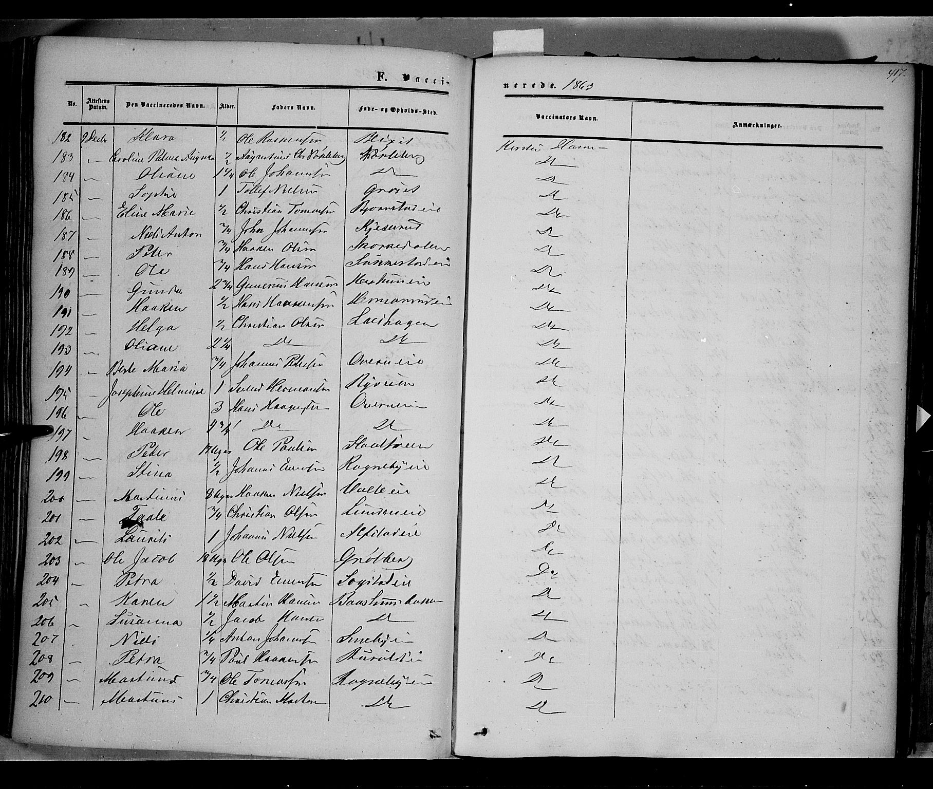 Østre Toten prestekontor, SAH/PREST-104/H/Ha/Haa/L0004: Parish register (official) no. 4, 1857-1865, p. 417