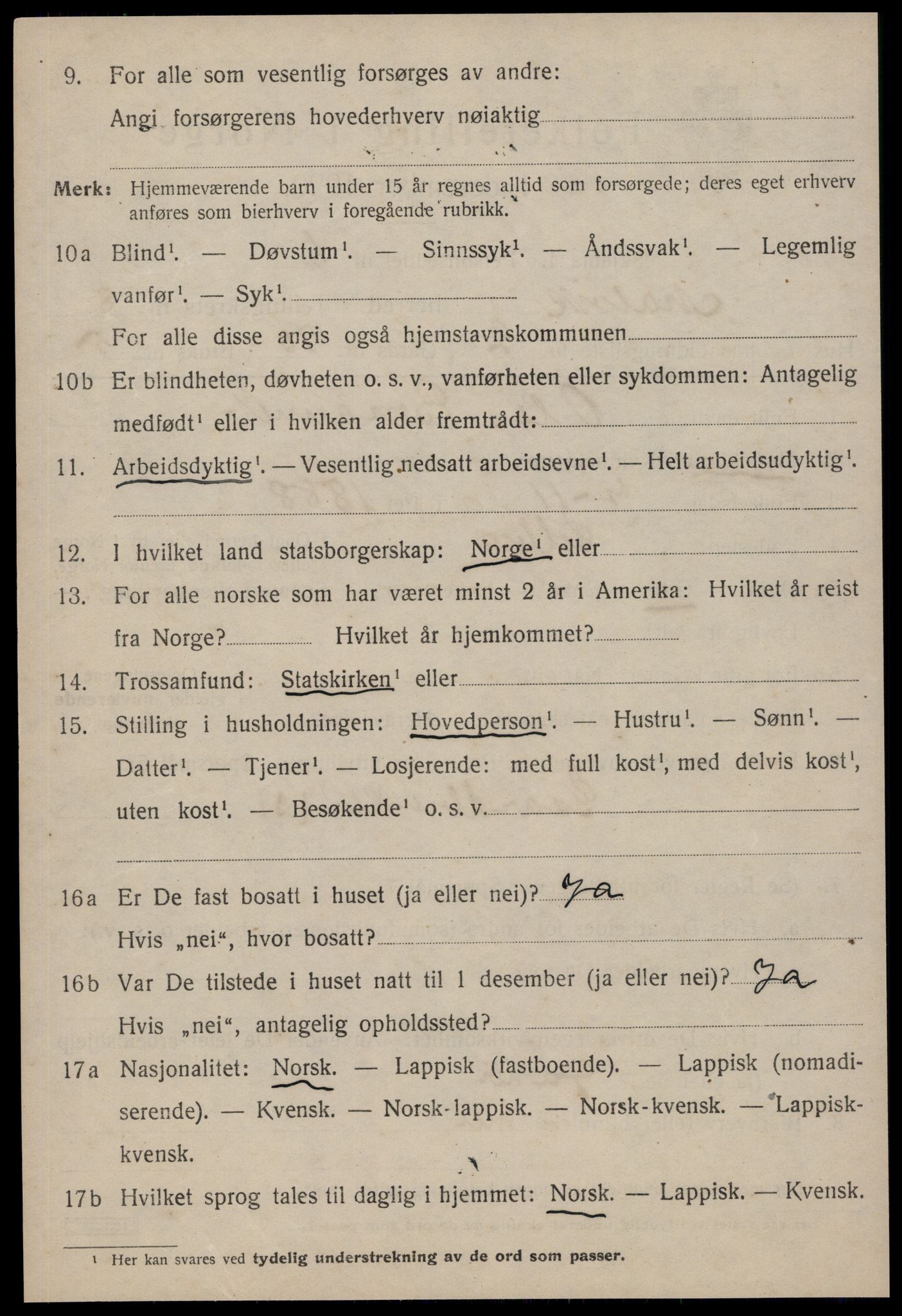 SAT, 1920 census for Malvik, 1920, p. 7595