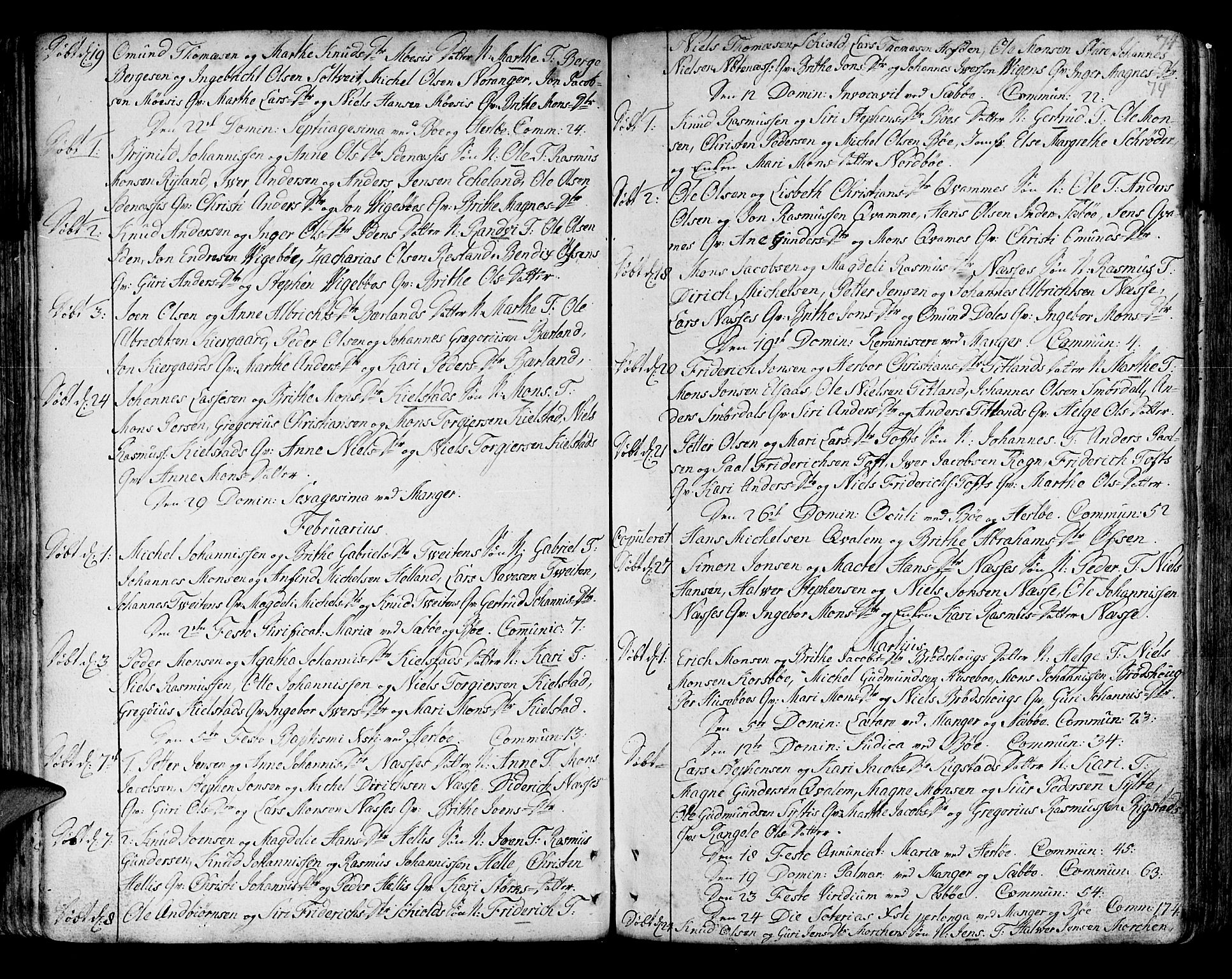 Manger sokneprestembete, AV/SAB-A-76801/H/Haa: Parish register (official) no. A 1, 1759-1791, p. 74