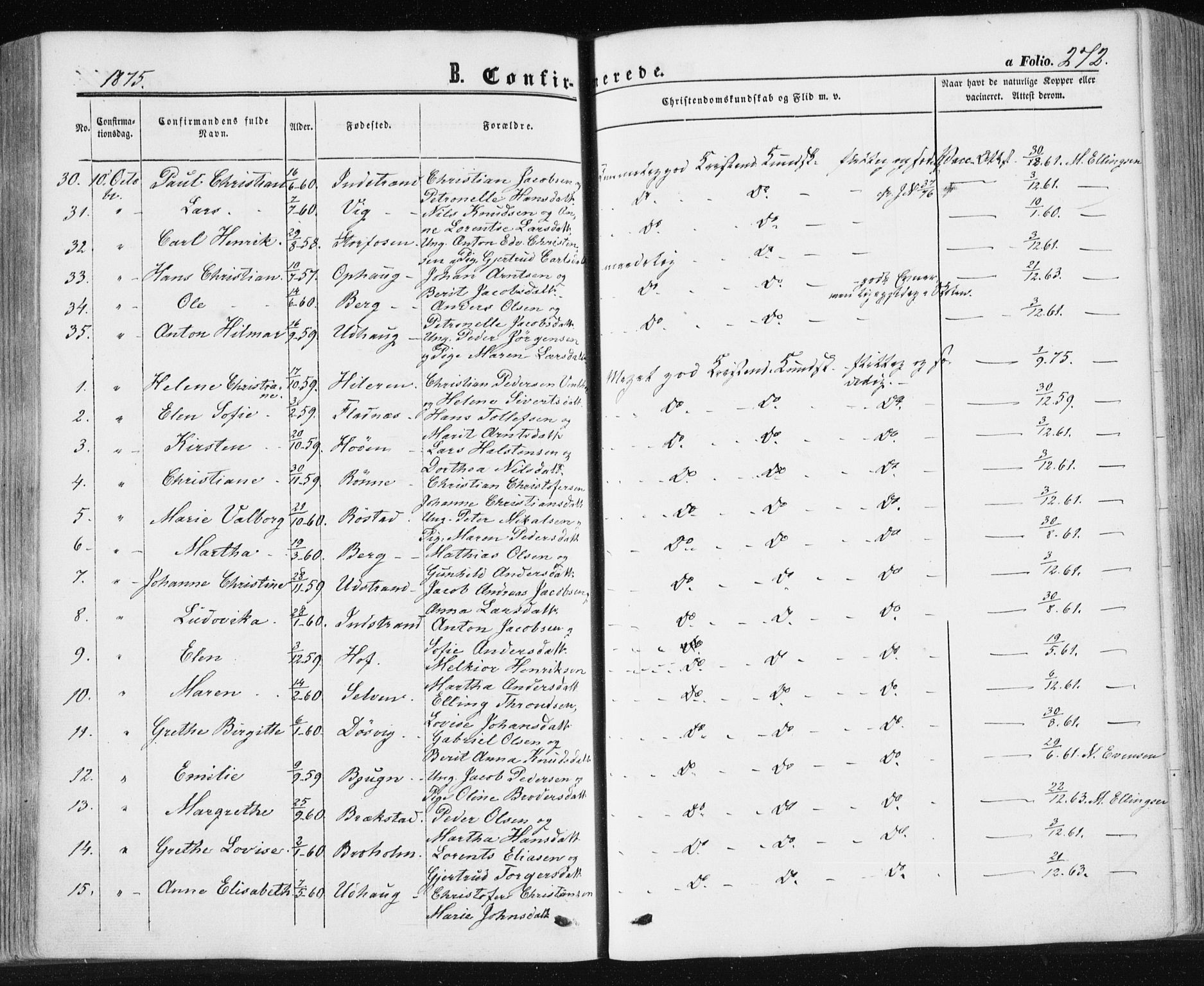 Ministerialprotokoller, klokkerbøker og fødselsregistre - Sør-Trøndelag, AV/SAT-A-1456/659/L0737: Parish register (official) no. 659A07, 1857-1875, p. 272