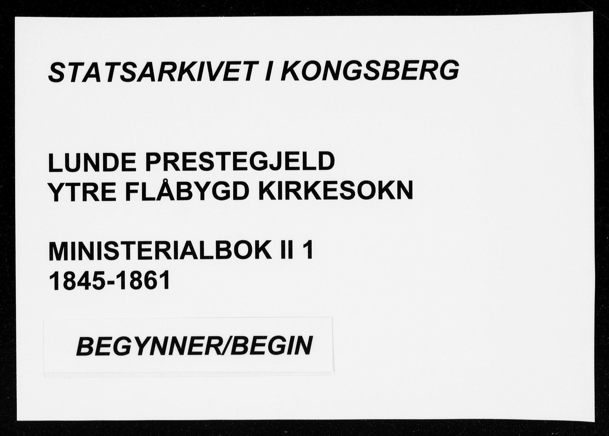 Lunde kirkebøker, AV/SAKO-A-282/F/Fb/L0001: Parish register (official) no. II 1, 1845-1861