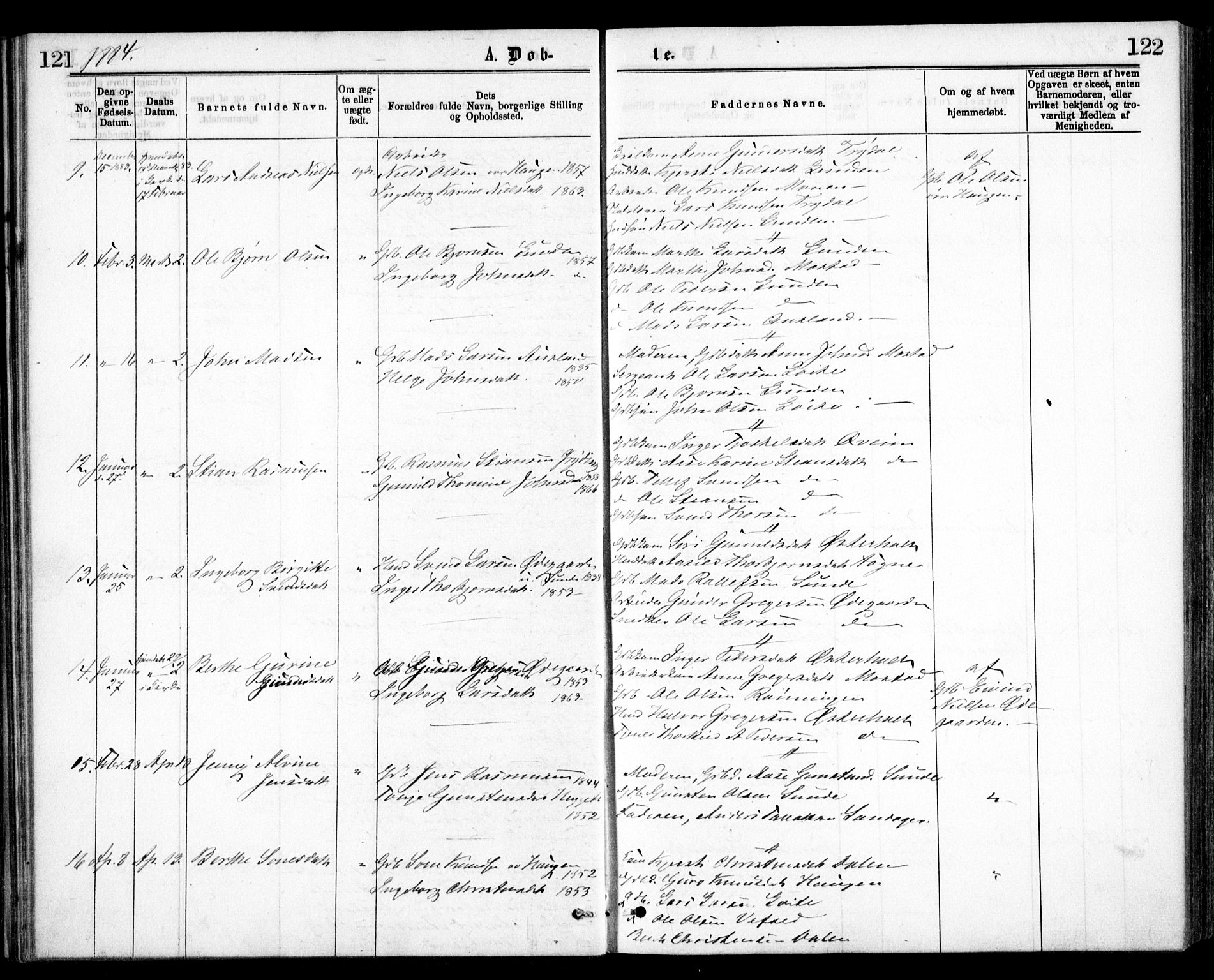 Gjerstad sokneprestkontor, AV/SAK-1111-0014/F/Fa/Faa/L0008: Parish register (official) no. A 8, 1876-1884, p. 121-122