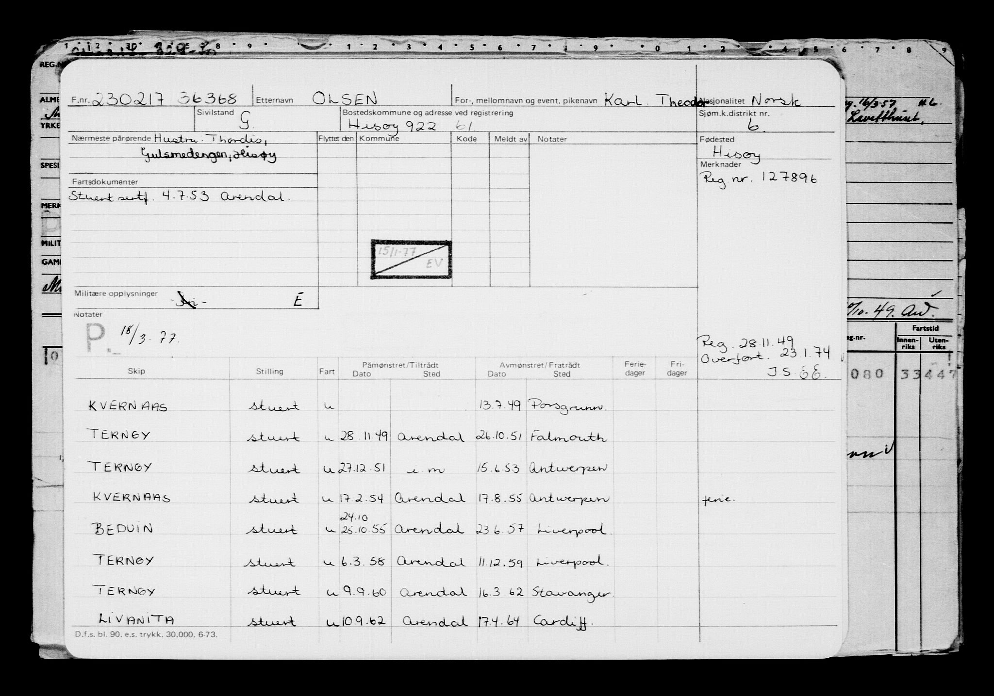 Direktoratet for sjømenn, AV/RA-S-3545/G/Gb/L0146: Hovedkort, 1917, p. 267